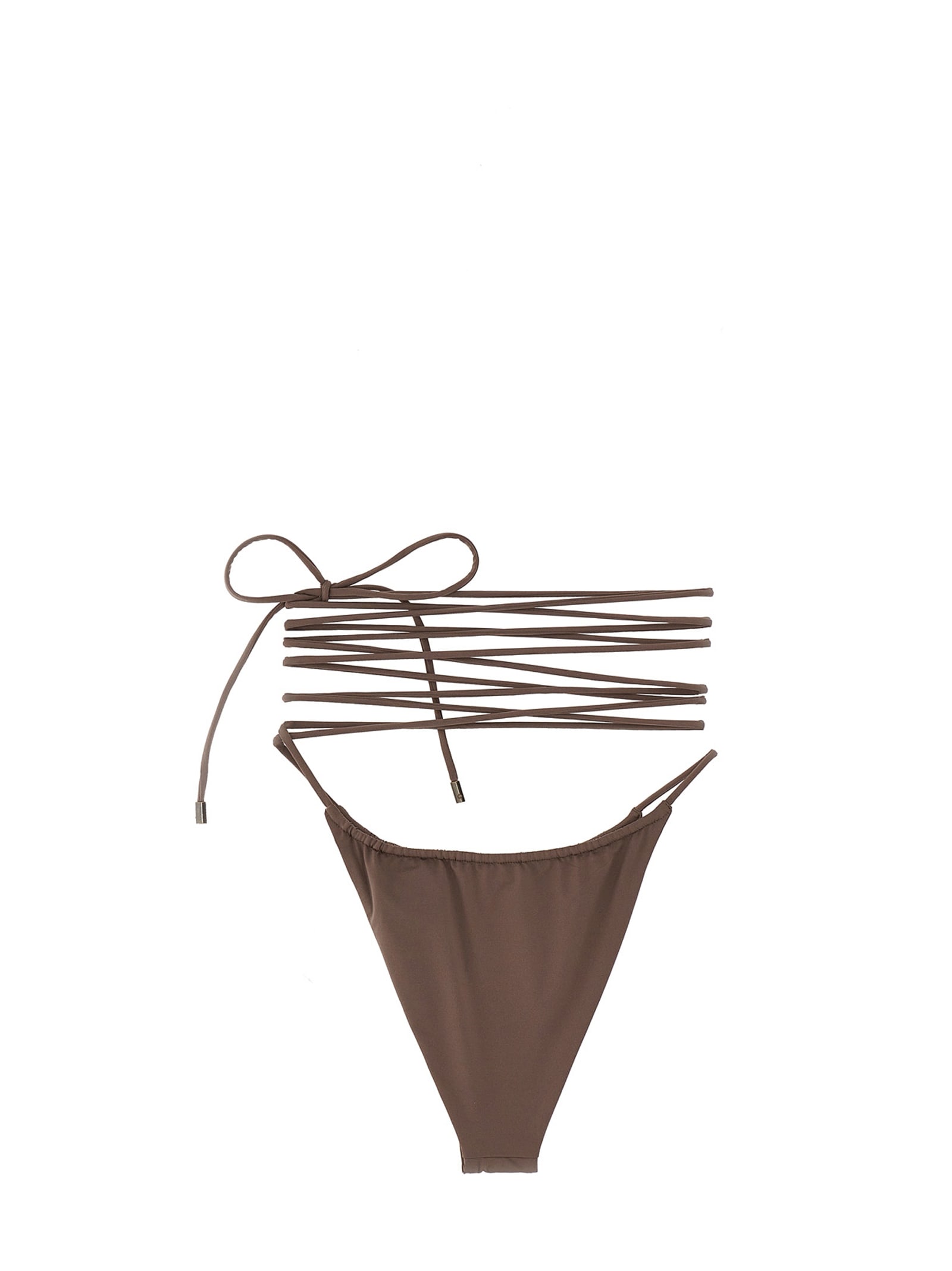 Saint Laurent Lacing Bikini Briefs In Beige