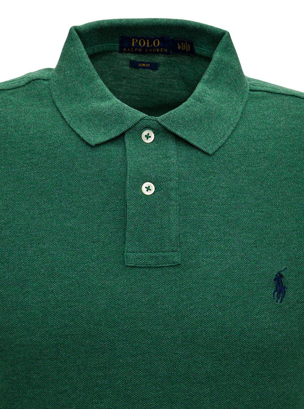 Shop Polo Ralph Lauren Logo Embroidered Polo Shirt In Green