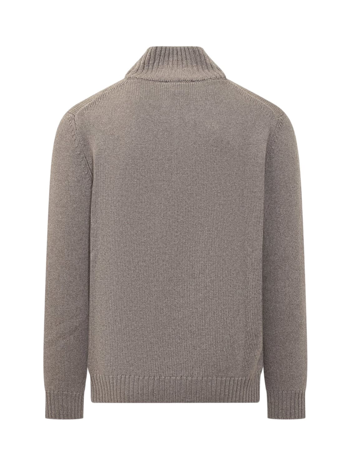 Fay Half Zip Pullover In Grey