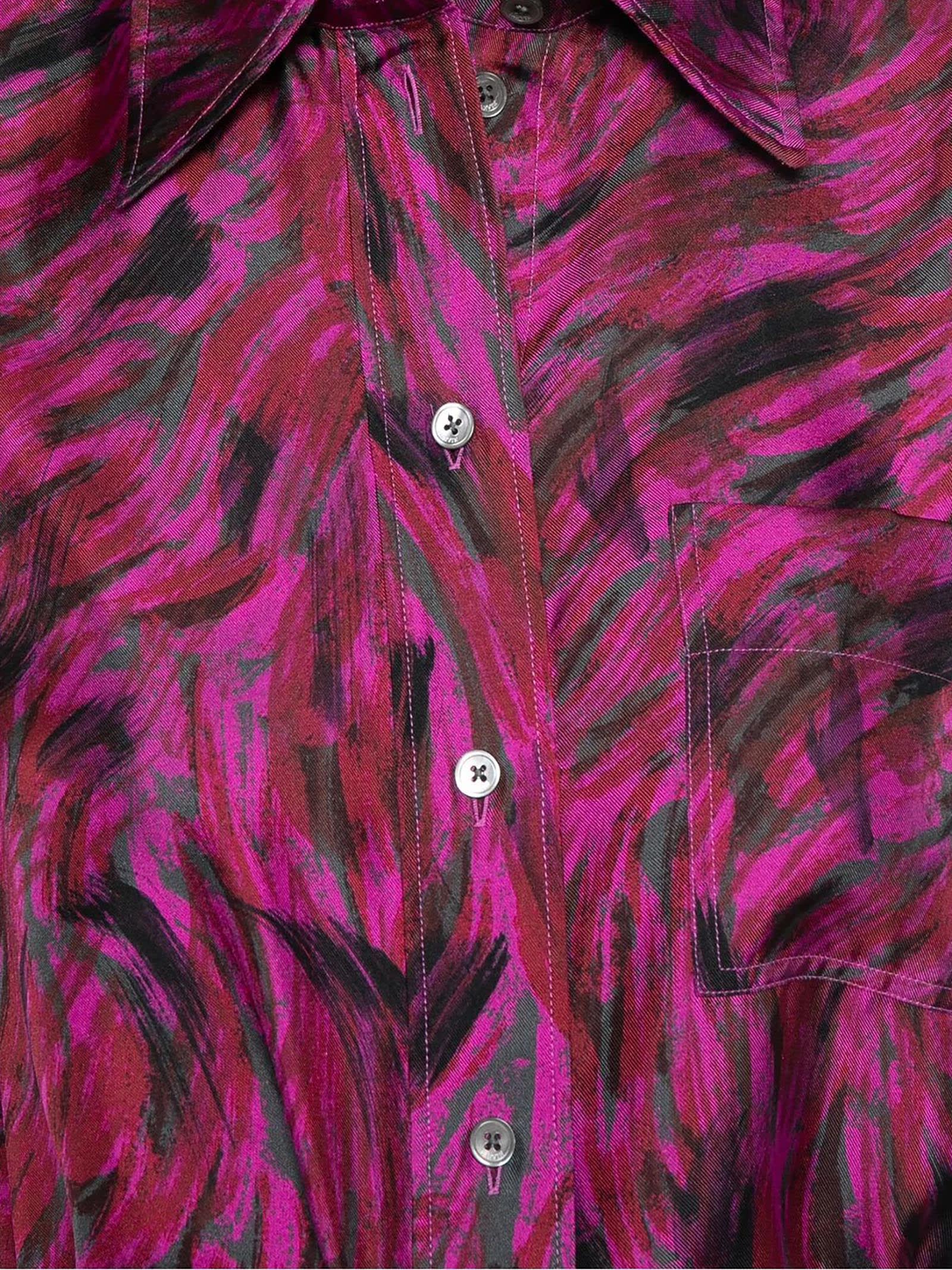 Shop Lanvin Fuchsia Silk Shirt