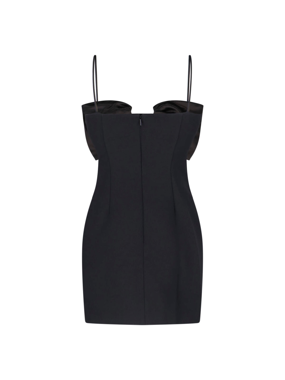 Marc Jacobs Bow Detail Knee Length Dress With Spaghetti Straps In Black
