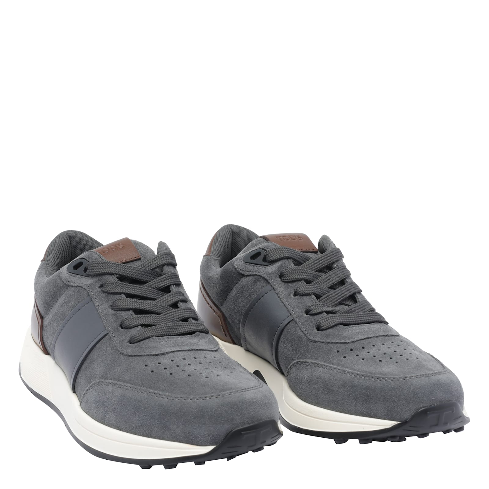 Tod's Contemporary Grey Sneakers With Suede And Leather Accents In Gray