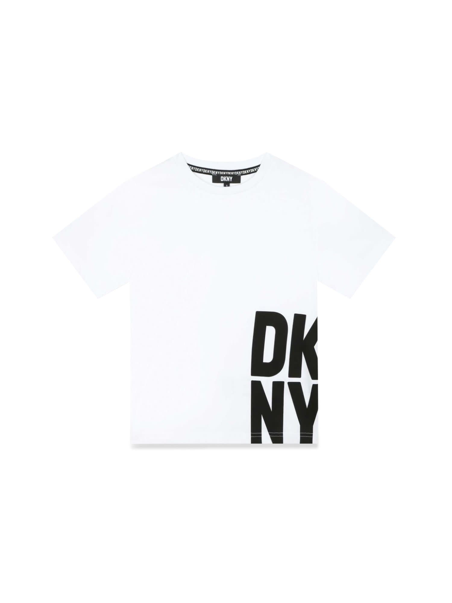 DKNY T-SHIRT WITH SIDE LOGO