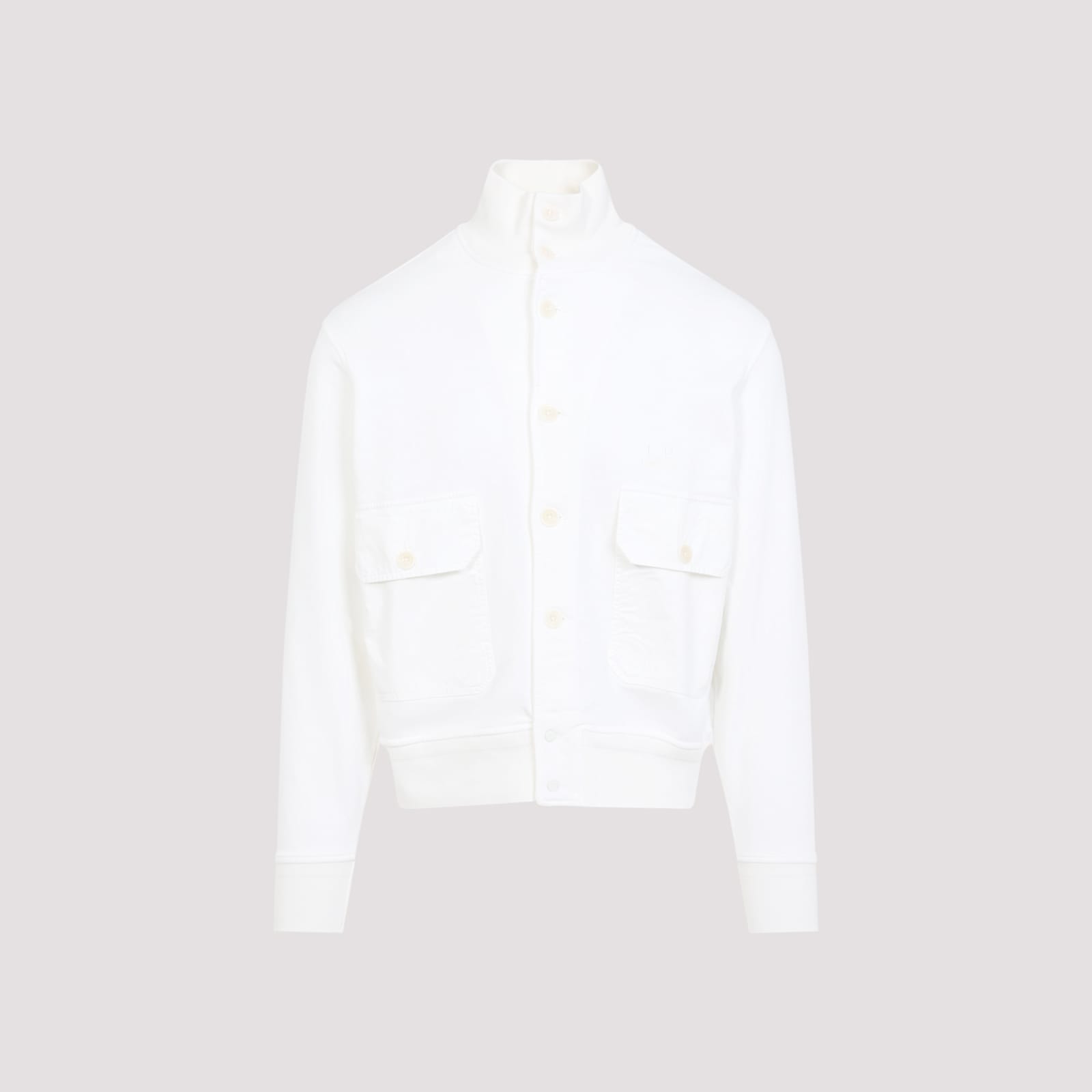 C.p. Company C.p.company Full Button Sweatshirt In Gauze White