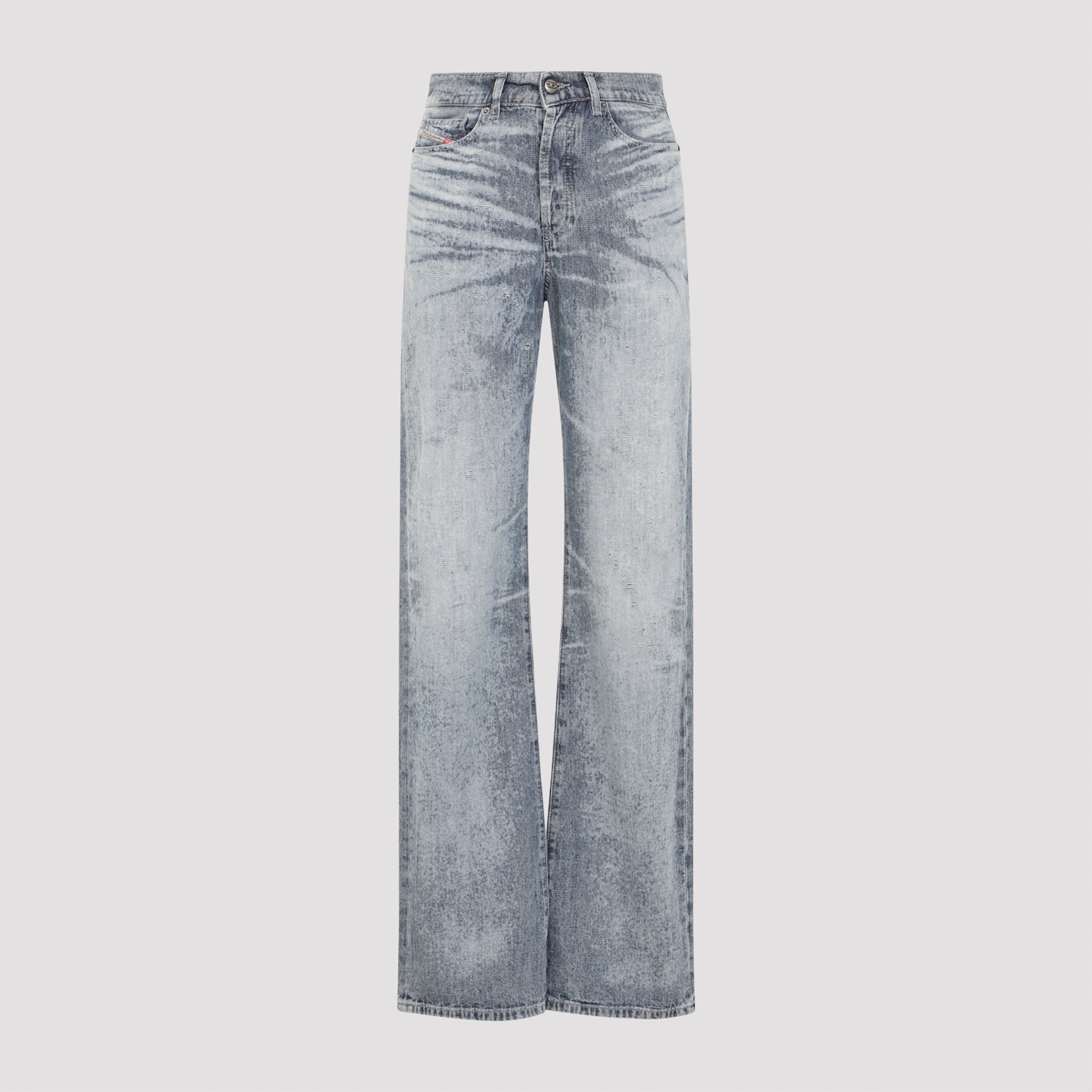 Diesel Vintage Inspired Five Pocket Denim Trousers In Gray