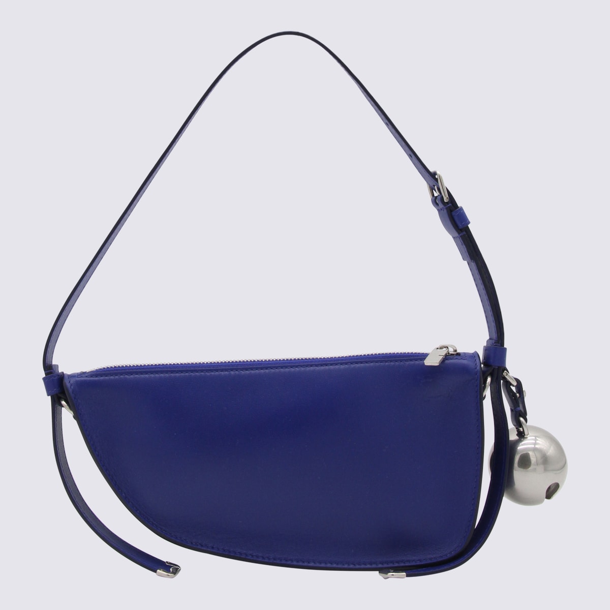 Dark Blue Shield Leather Shoulder Bag