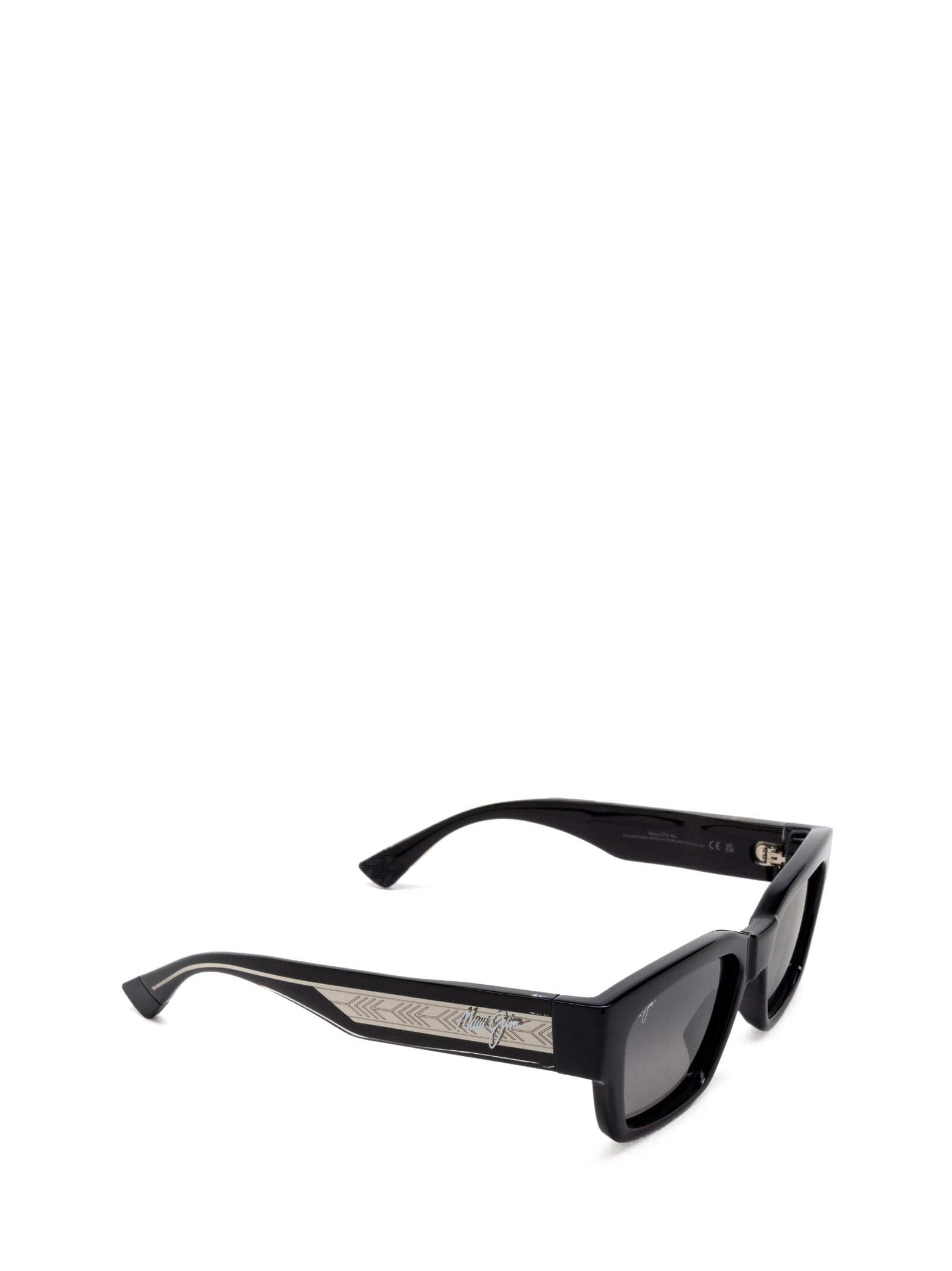Shop Maui Jim Mj642 Shiny Black W/trans Light Grey Sunglasses