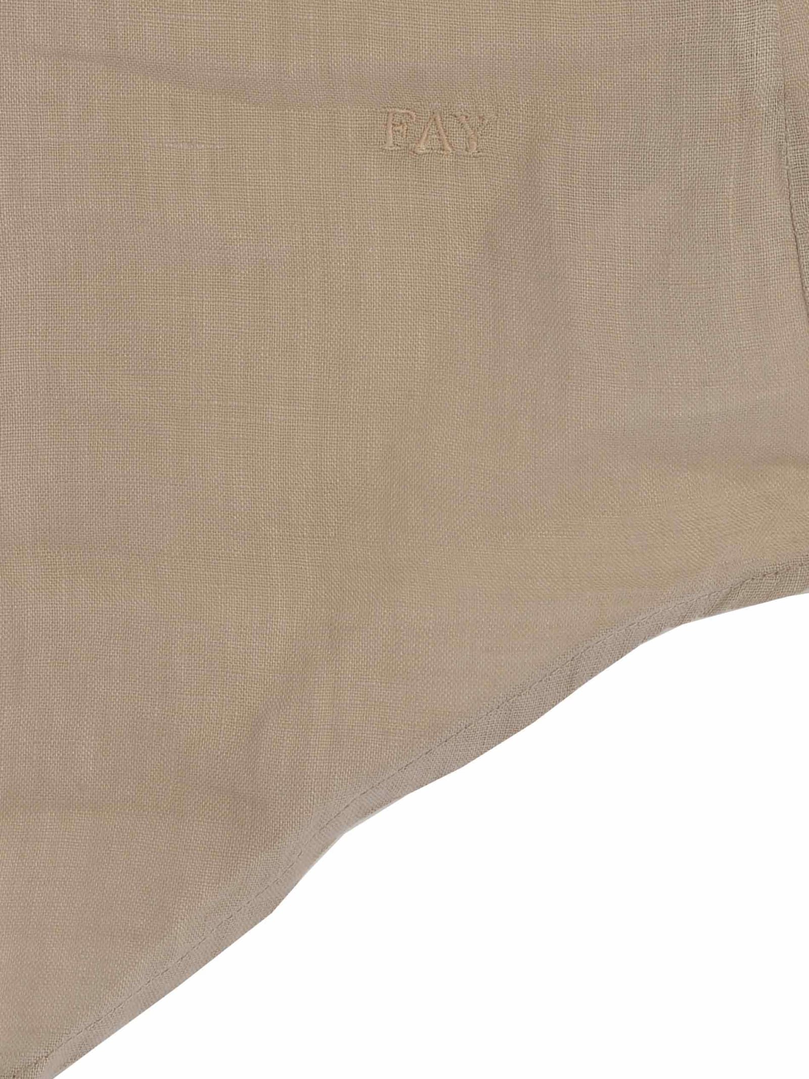 Shop Fay Shirt  Made Of Linen In Beige