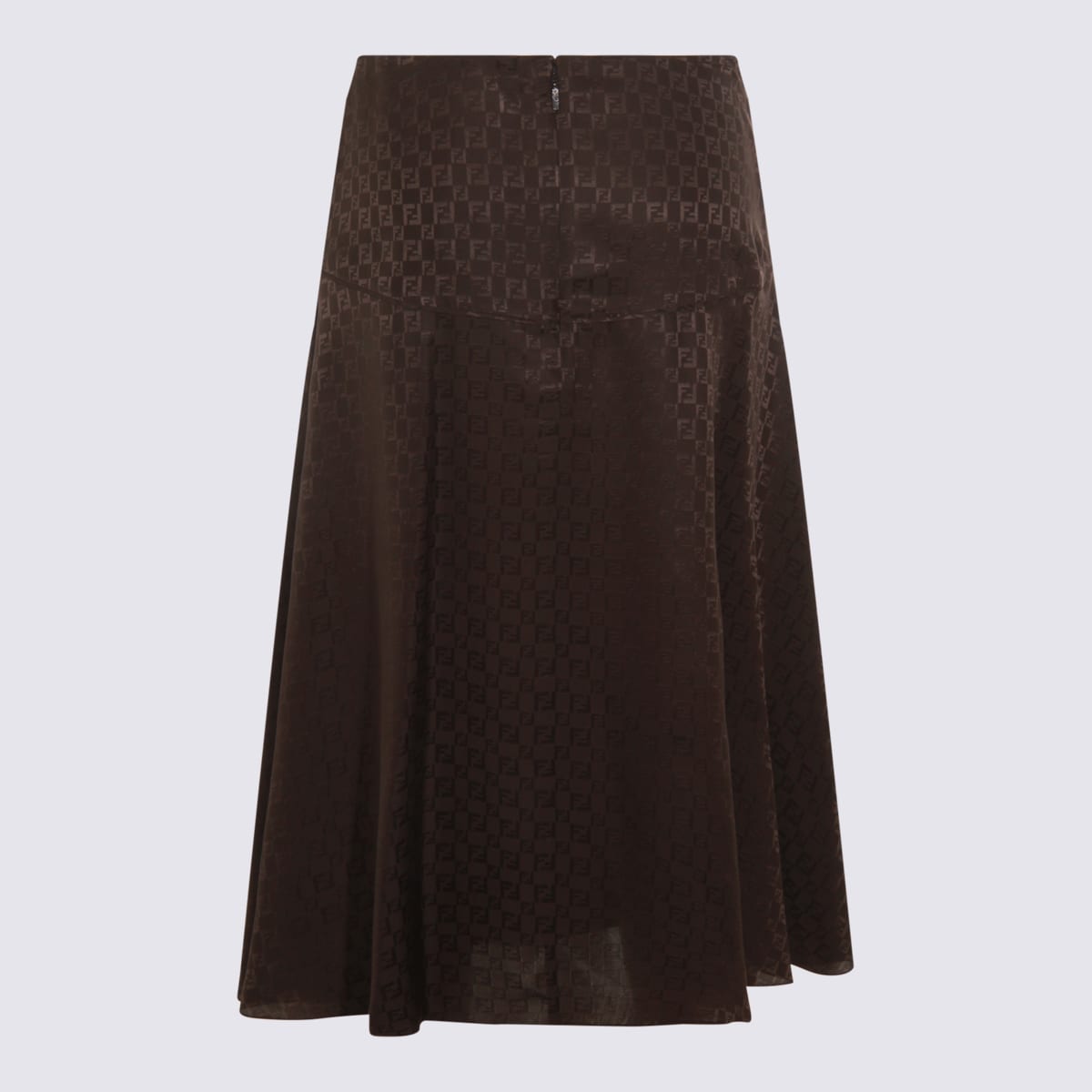 Fendi Brown Silk Skirt In Brown