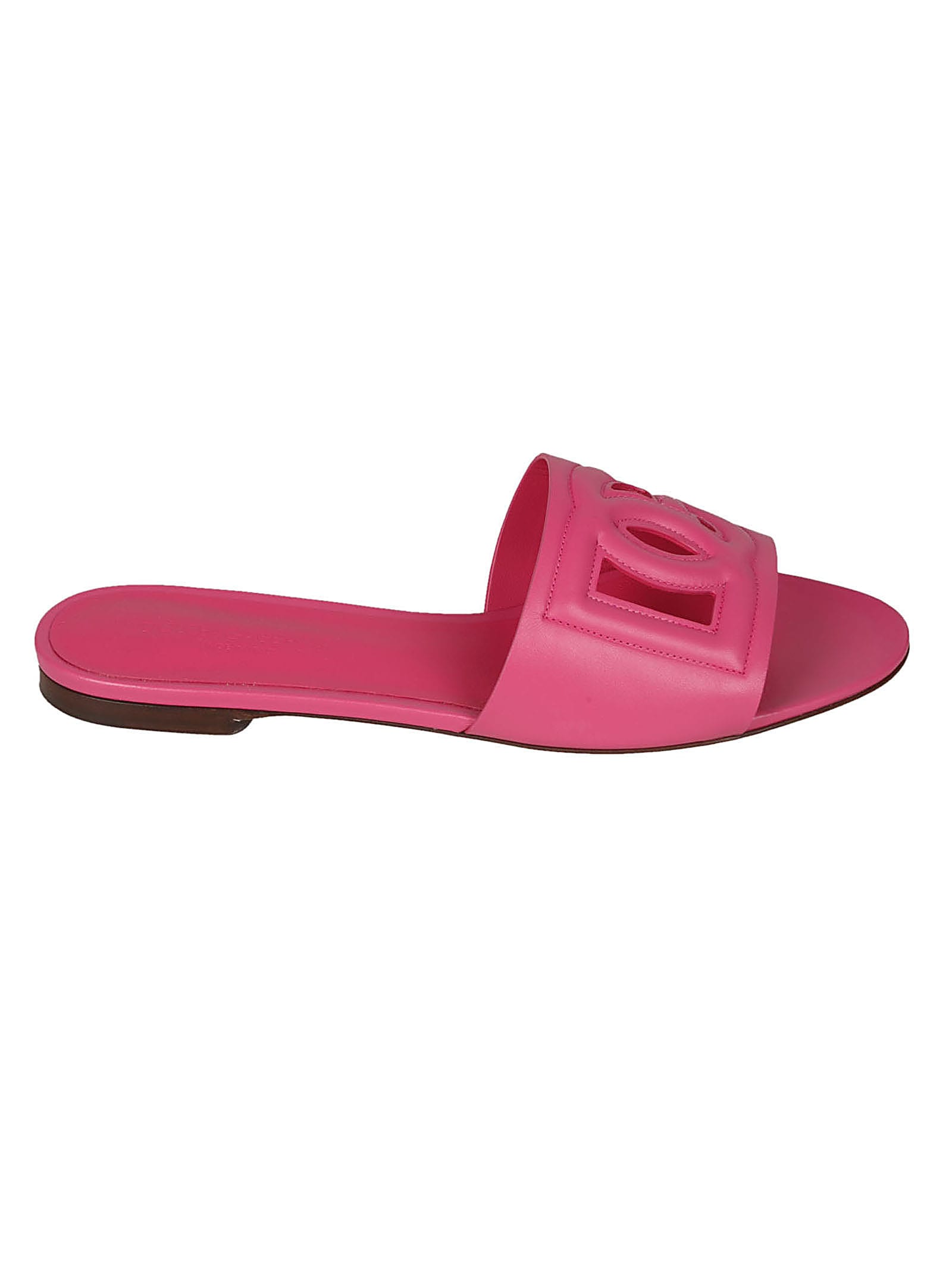 Dolce & Gabbana Slides With Logo In Glicine