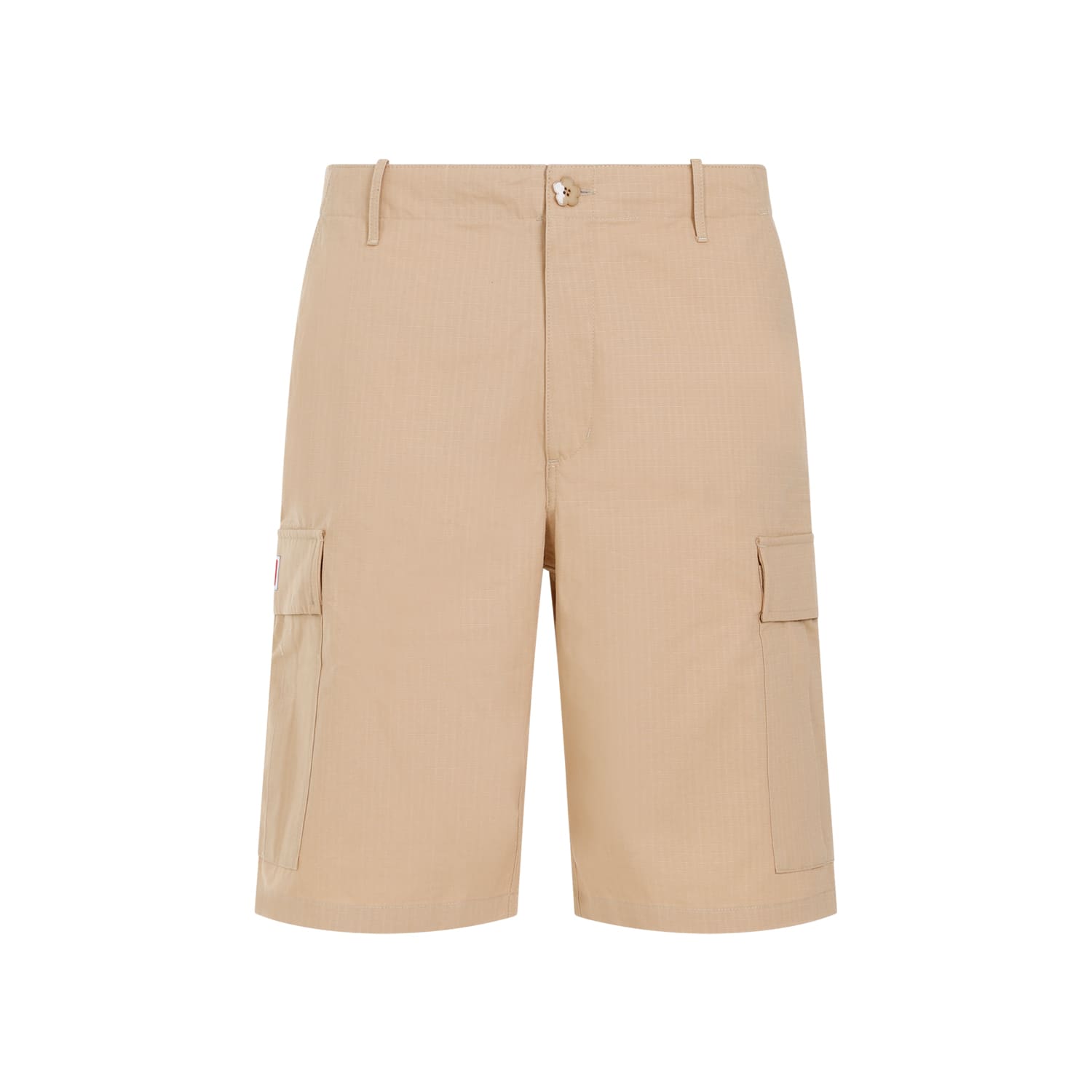 Shop Kenzo Cotton Workwear Shorts In Camel