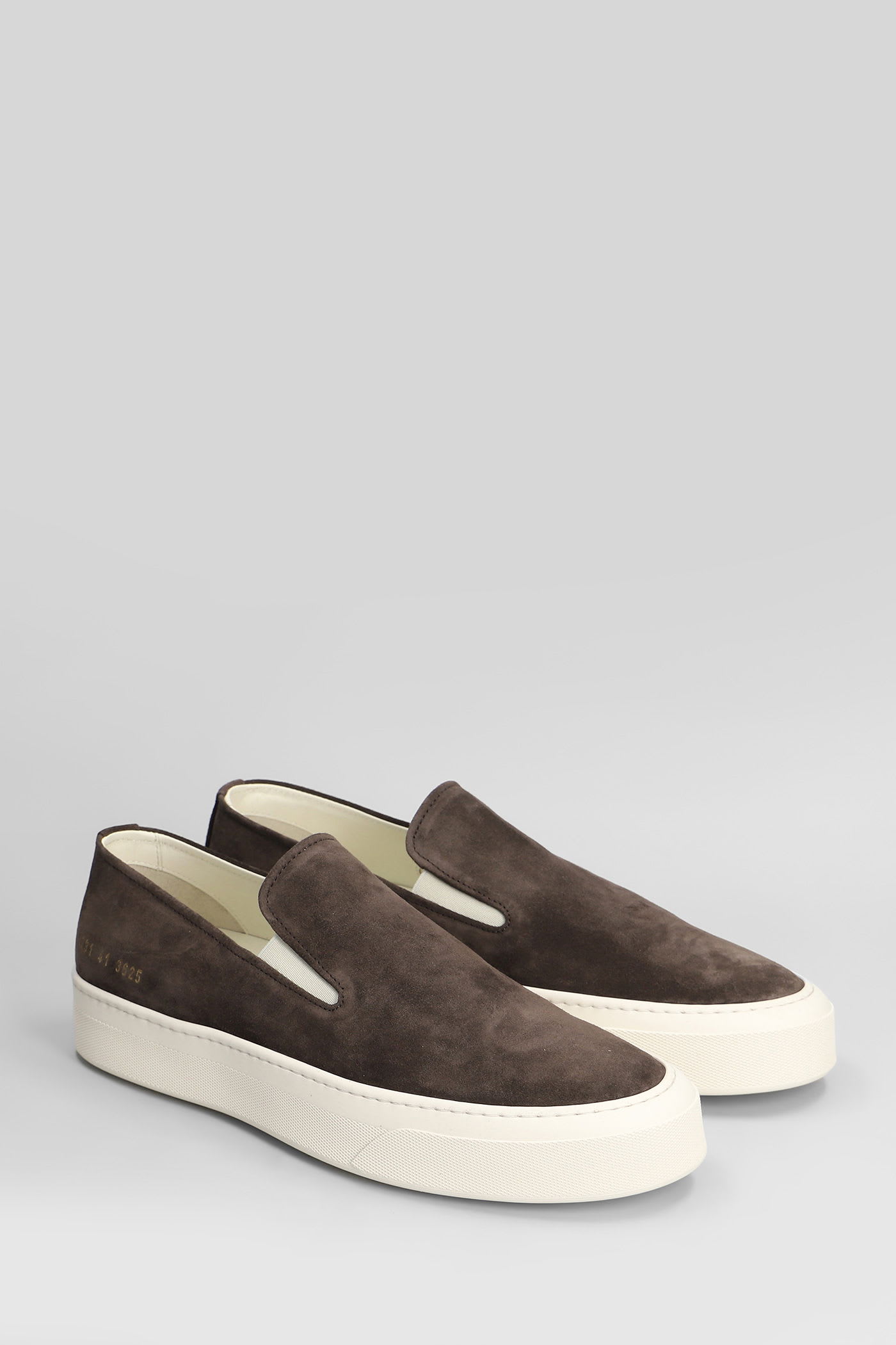 Common Projects Slip On Sneakers In Brown Suede In Brown