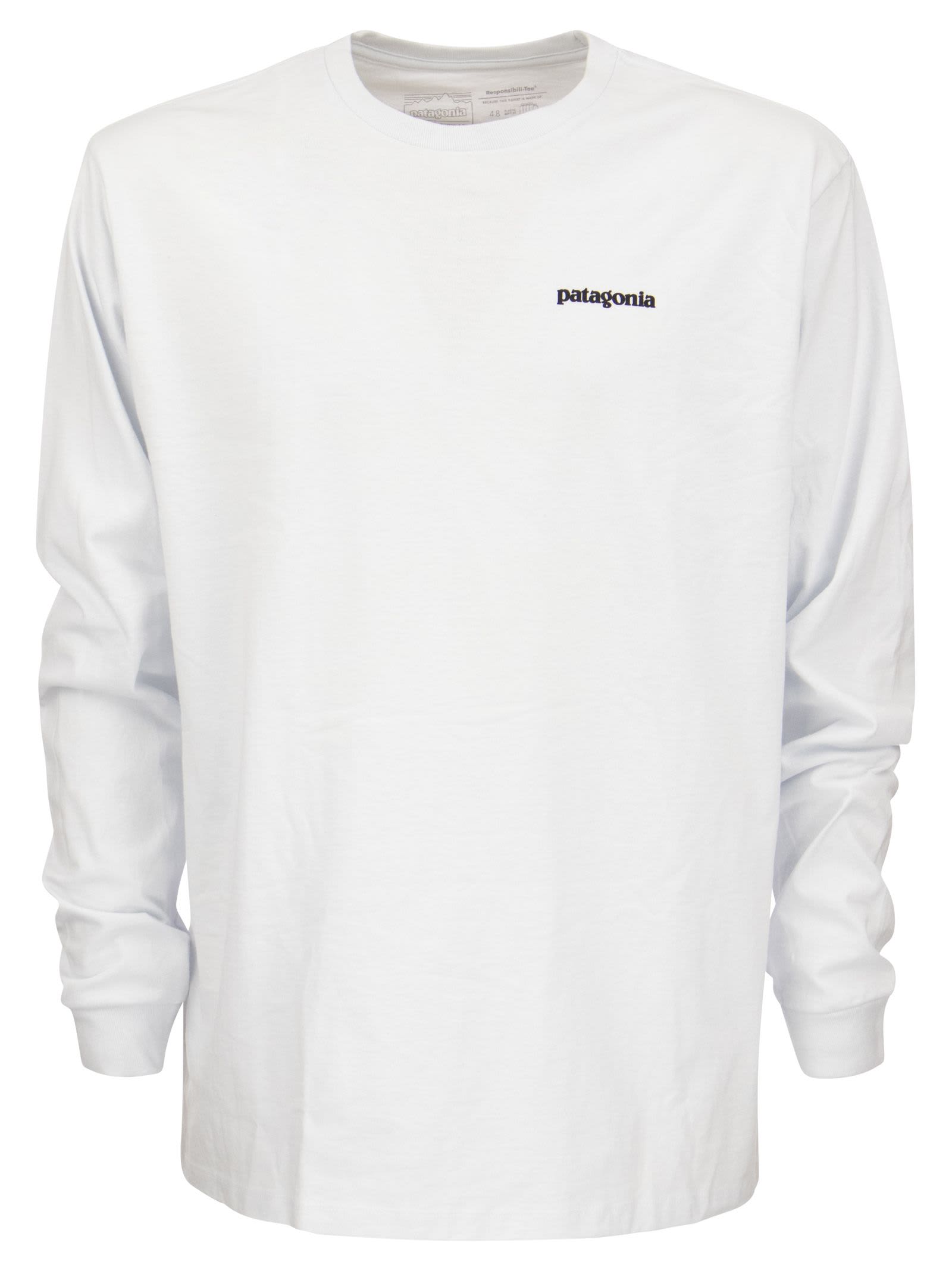 Shop Patagonia T-shirt With Logo Long Sleeves In White