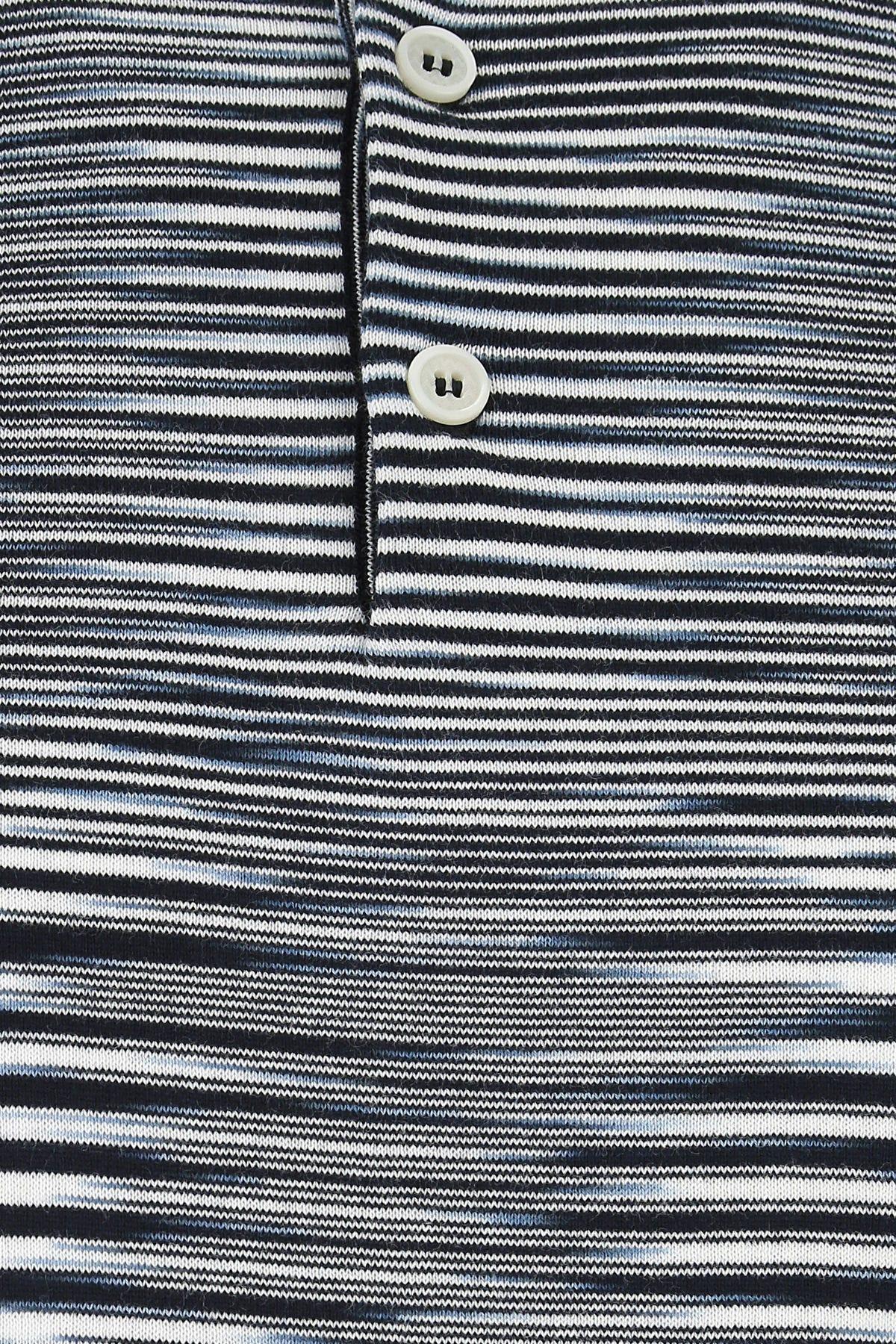 Shop Missoni Embroidered Cotton Polo Shirt In Blue