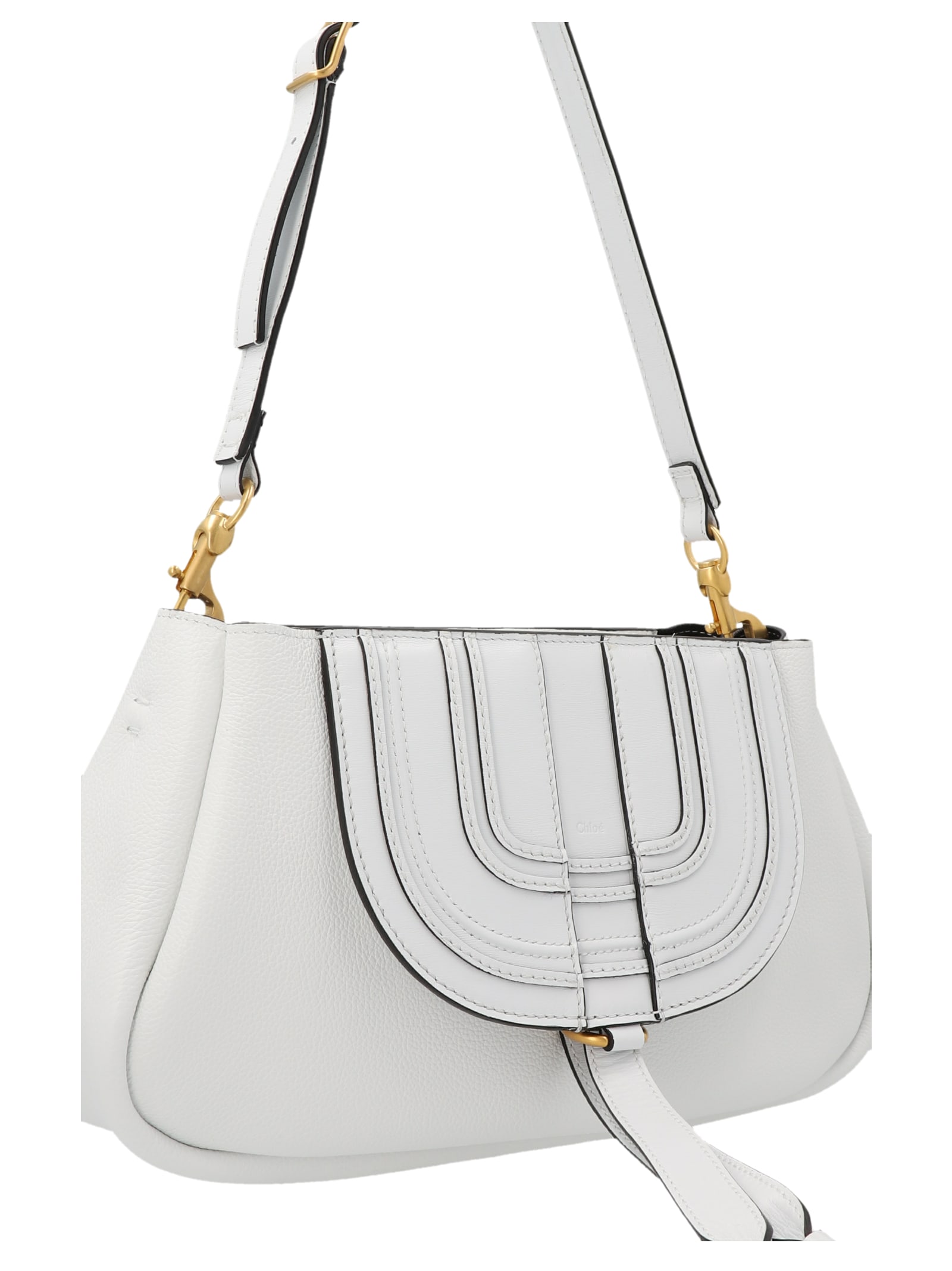 Shop Chloé Marcie Shoulder Bag In White