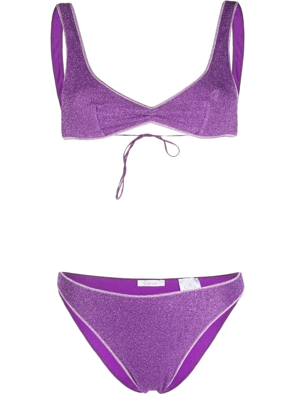 Oseree Lumiere Bra 80s Bottom Purple Bikini
