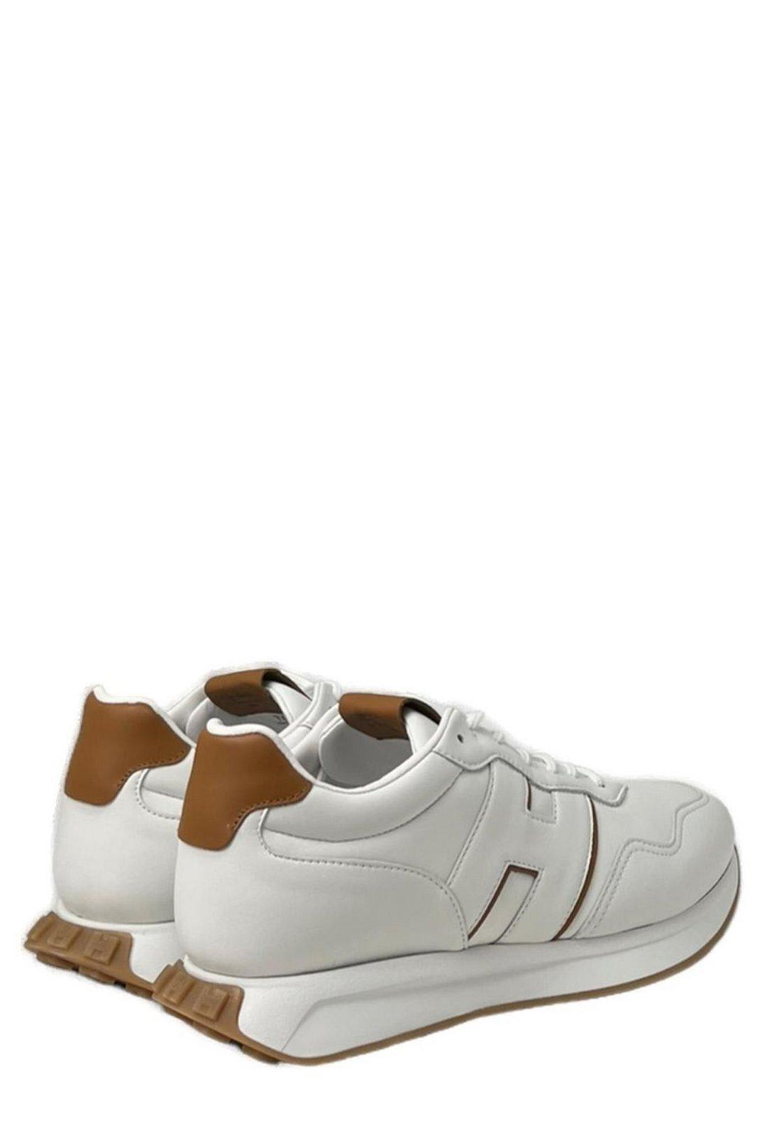 Shop Hogan H601 Lace-up Sneakers In White