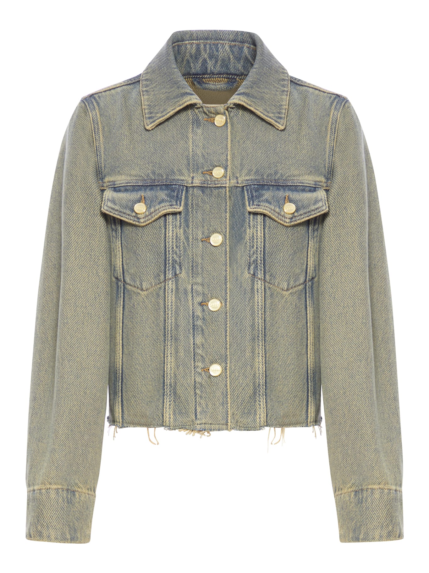 Ganni Overdyed Heavy Denim Jacket In Shitake