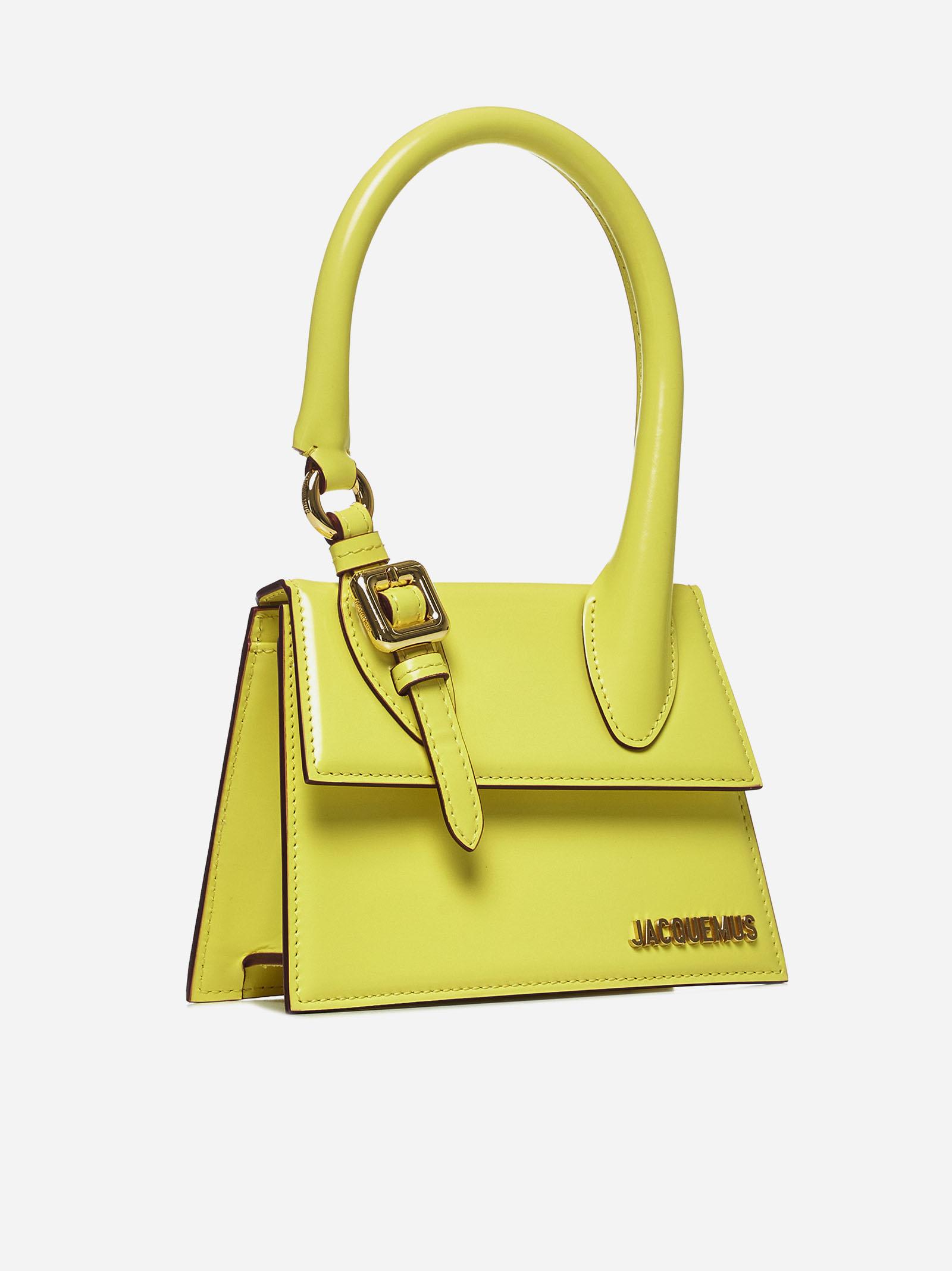 Jacquemus Le Chiquito Moyen Boucle Leather Belt Bag In Yellow