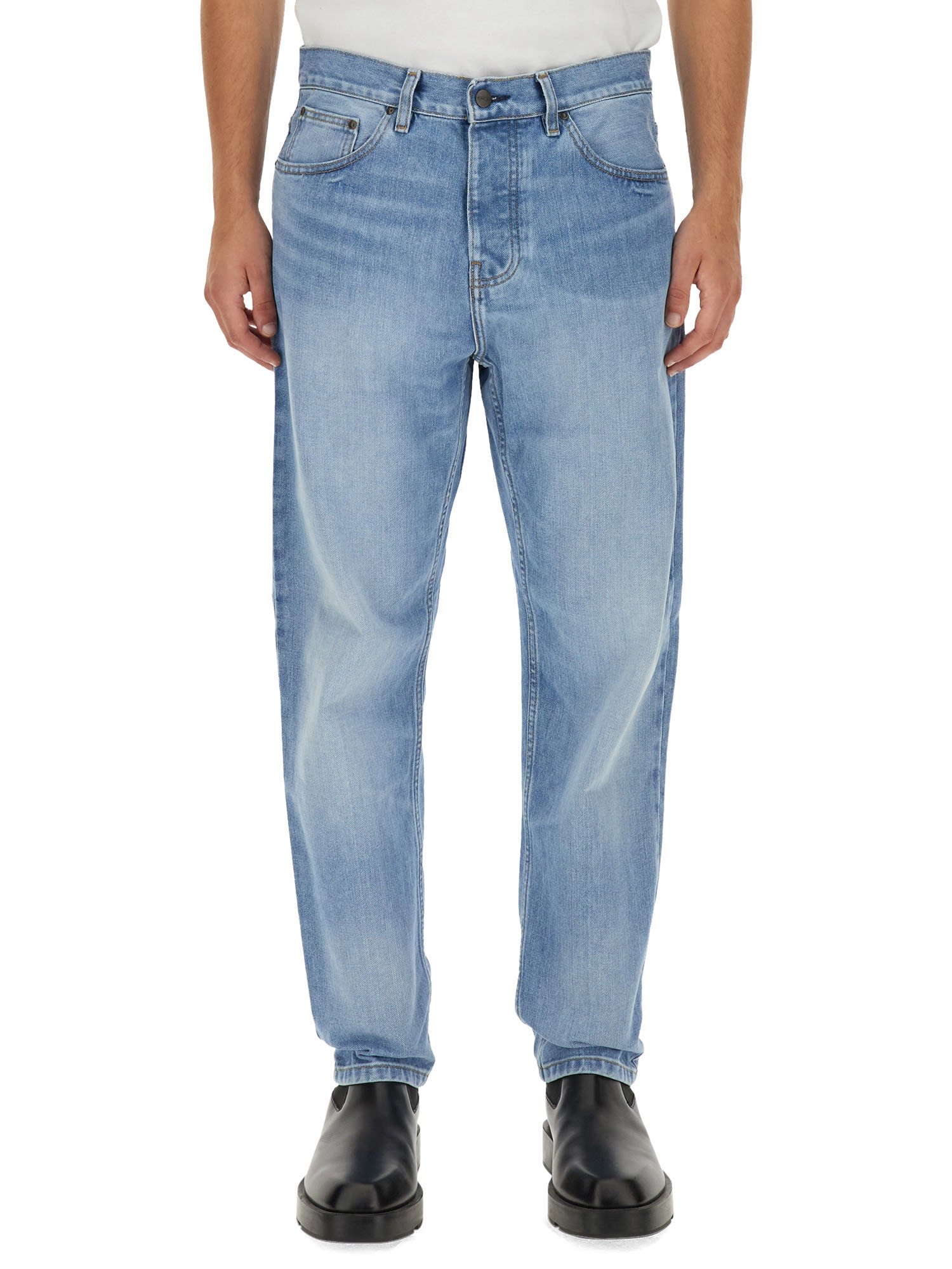 Shop Carhartt Newel Jeans In Azzurro