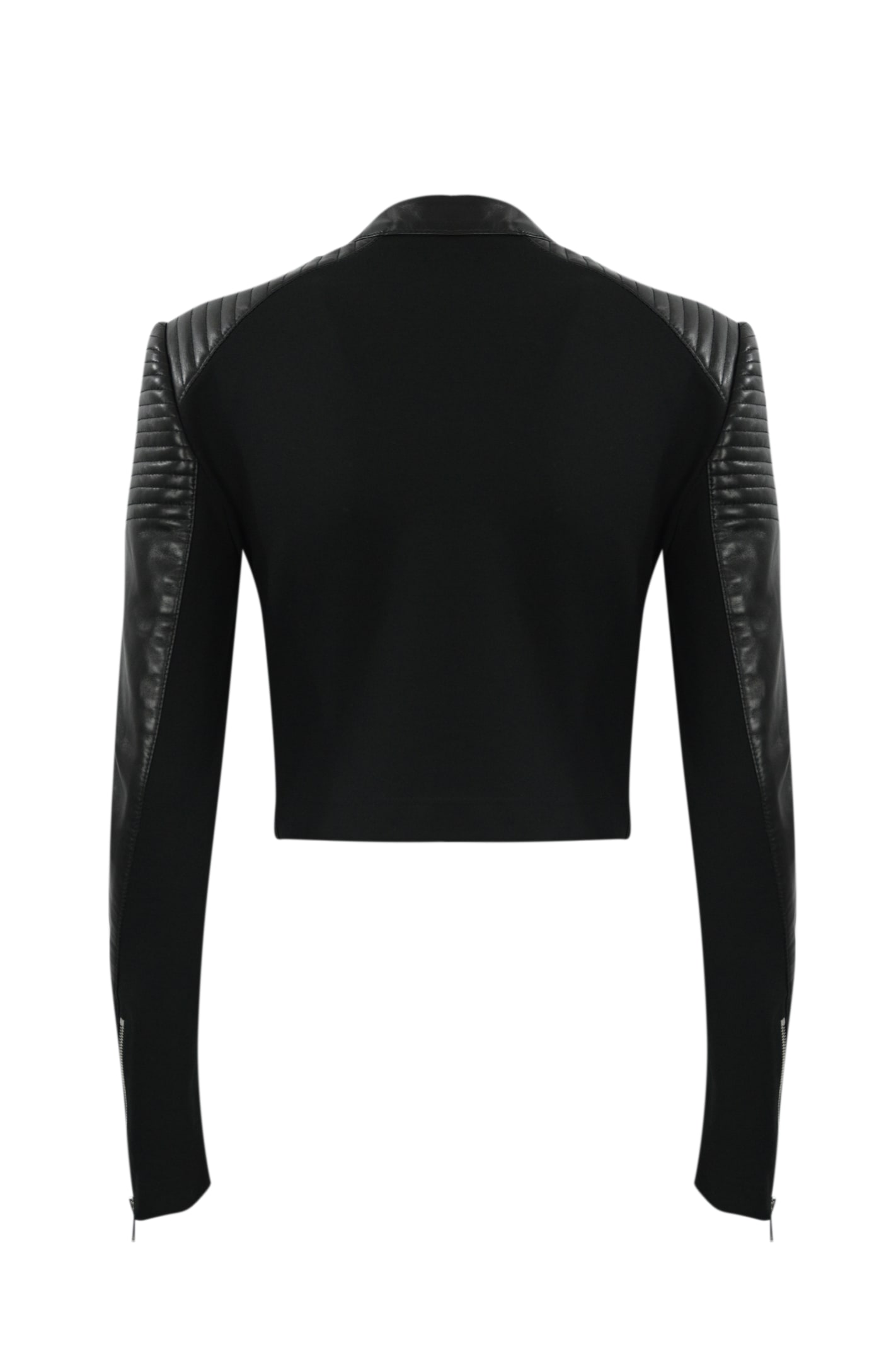 Shop Pinko Batman Leather Biker Jacket In Nero Limousine