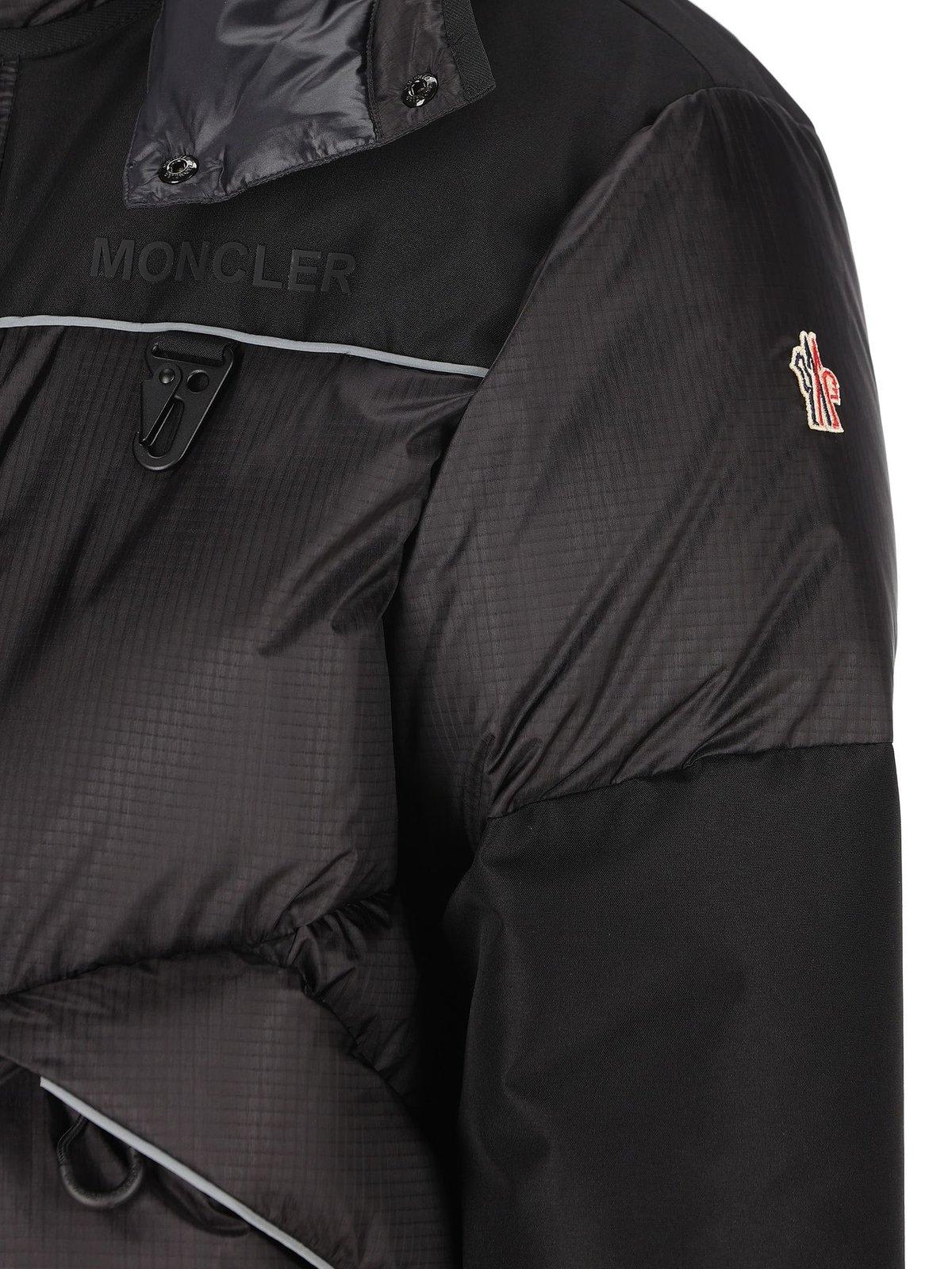 Shop Moncler Logo Patch Hooded Padded Jacket