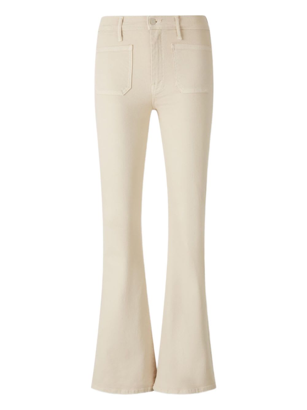 Mother Flared Jeans With Applique In White