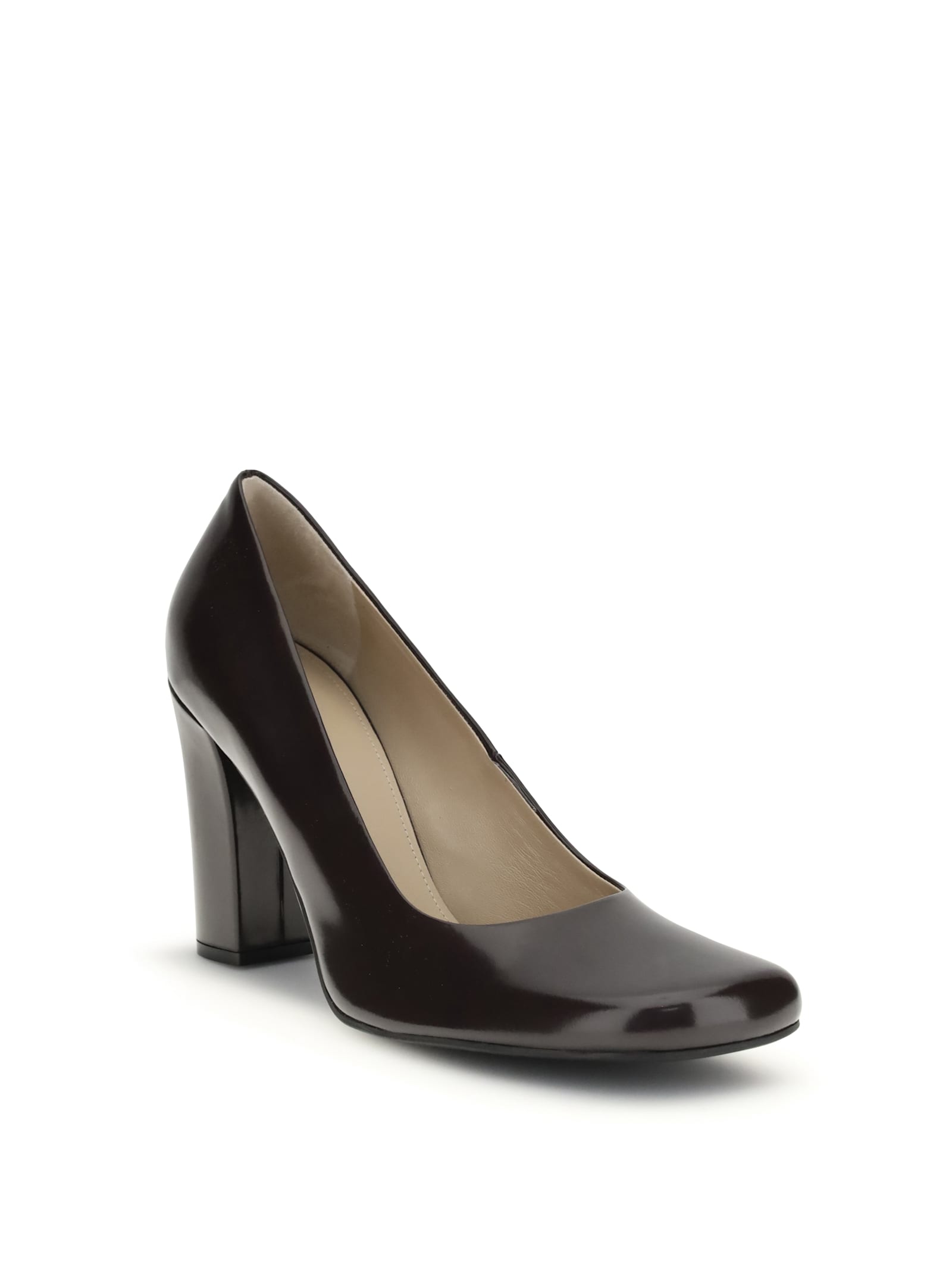 The Row Penelope 95 Shiny Leather Pumps In Black