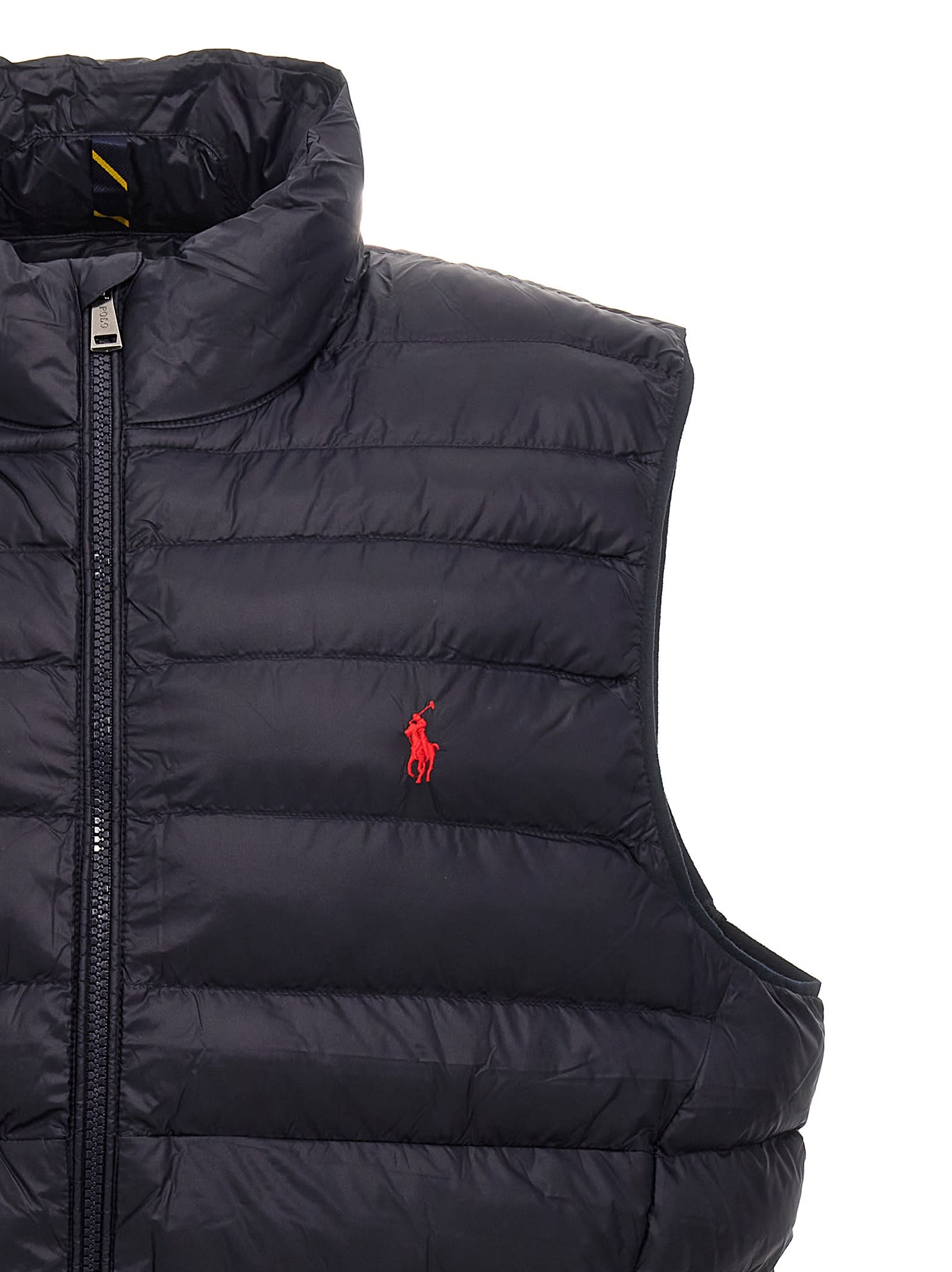 Shop Polo Ralph Lauren Logo Embroidery Vest In Blue