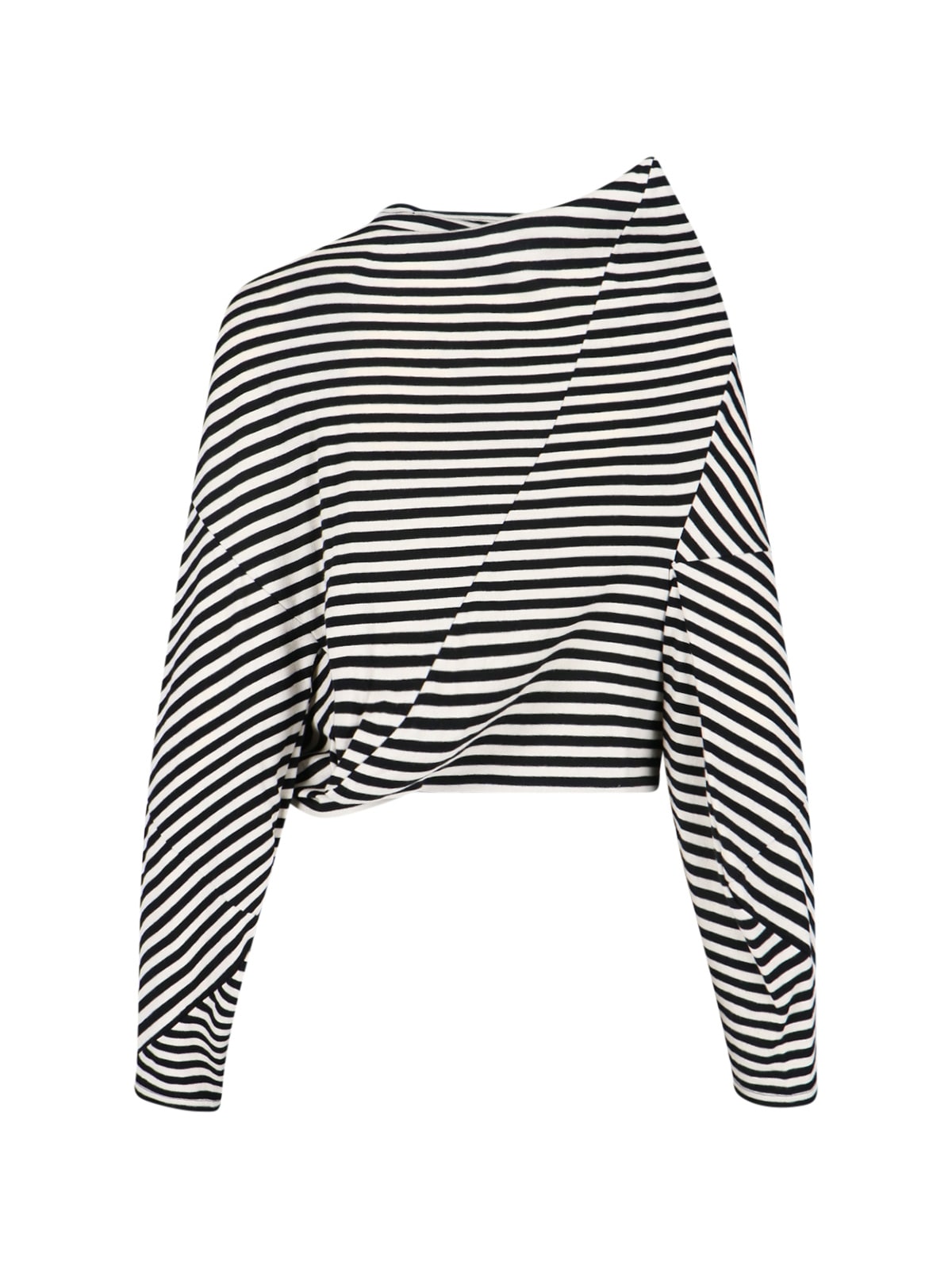 Junya Watanabe Striped Crop Sweater In Black