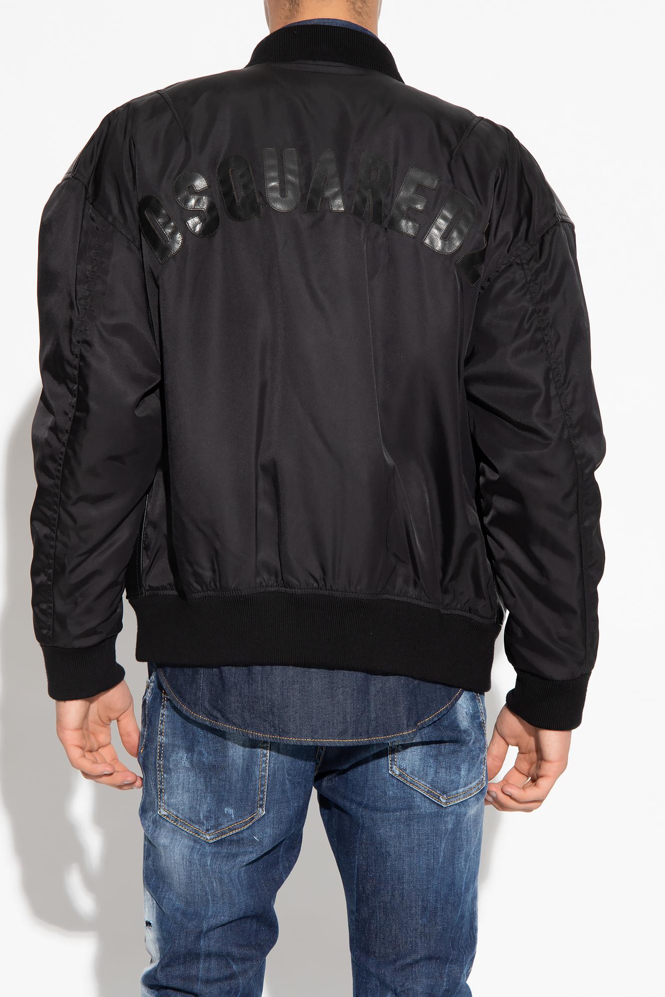 Shop Dsquared2 Jacket In Contrasting Fabrics In Black