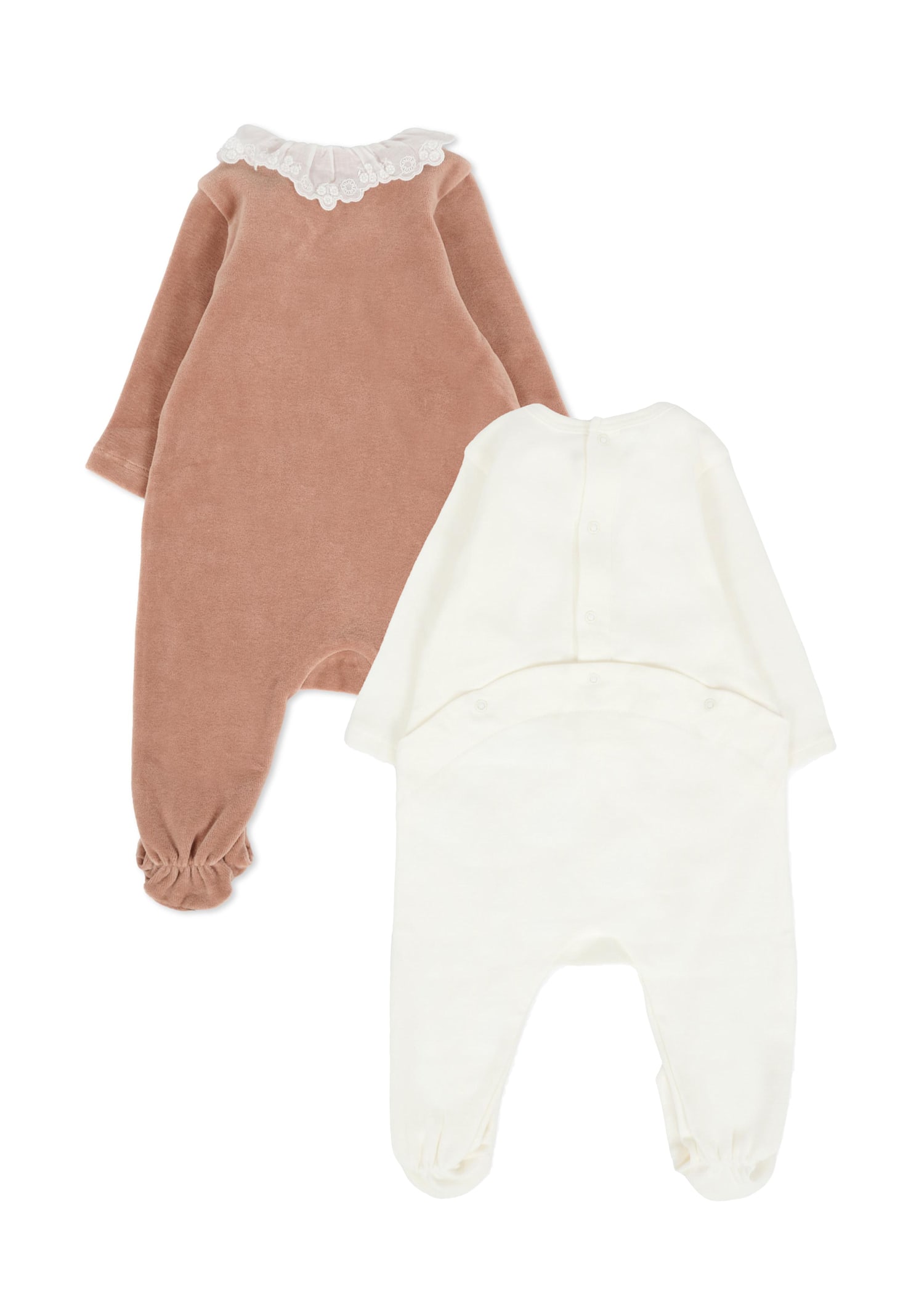 Chloé White Babygrow Set For Baby Girl With Logo In Multi