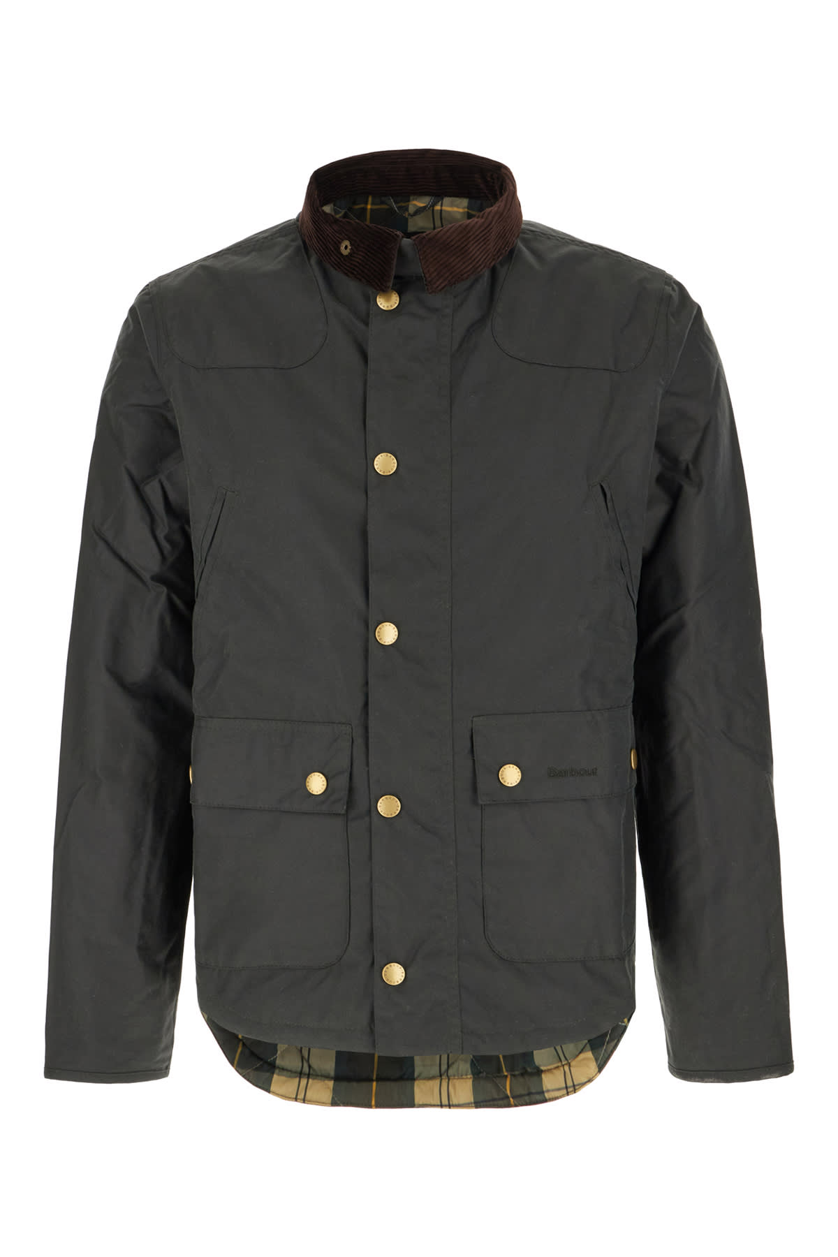 Barbour Charcoal Cotton Reelin Padded Jacket In Sage