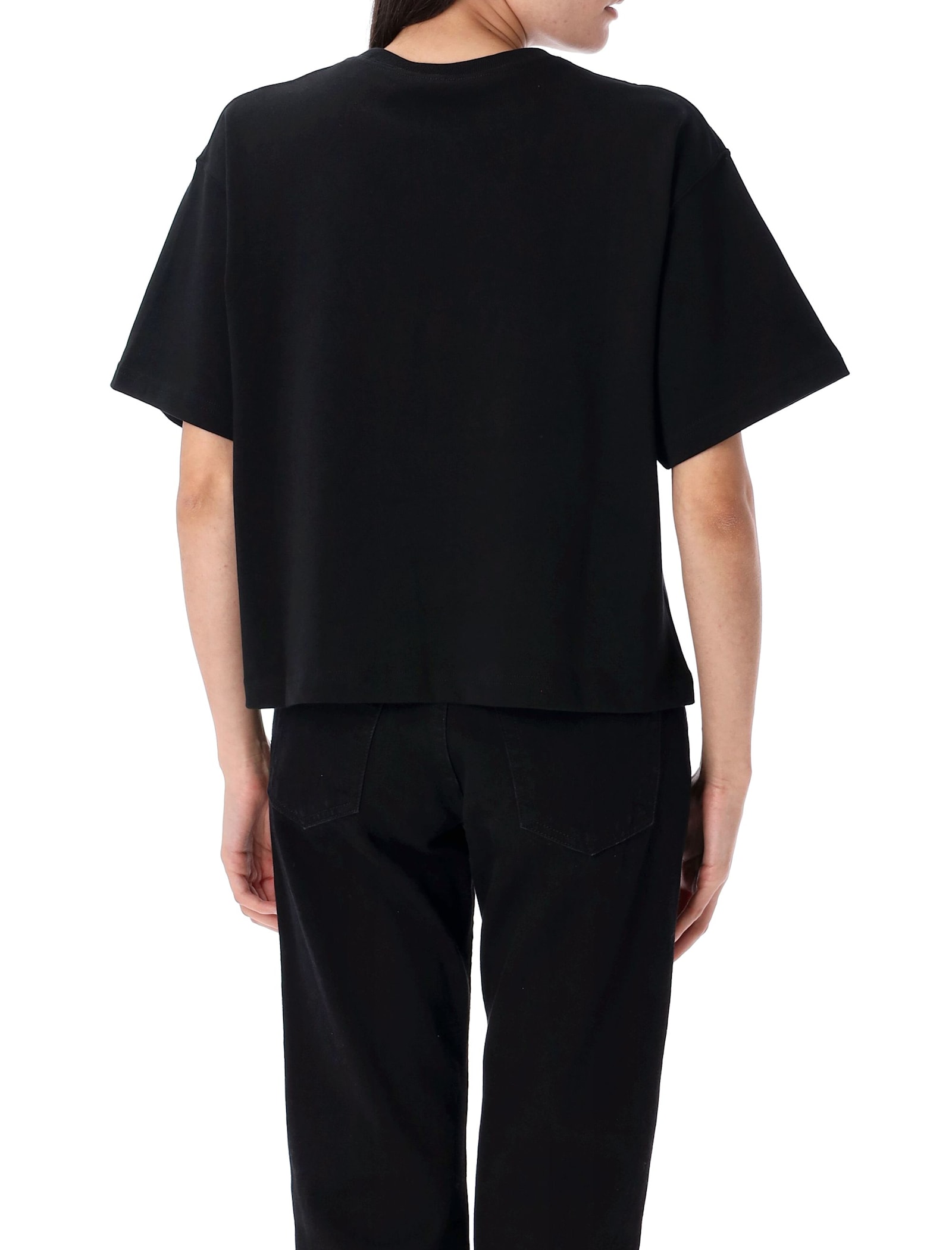 Polo Ralph Lauren Relaxed Crop Fit Cotton Jersey Tee In Black