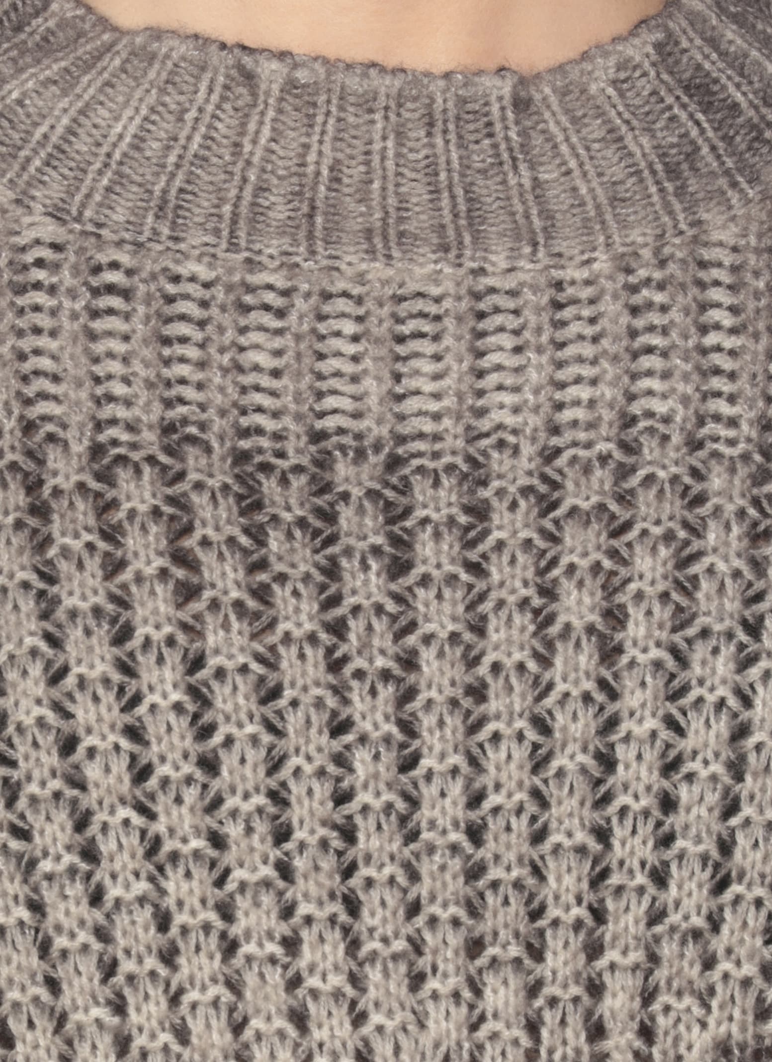 Avant Toi Ribbed Distressed Cashmere-silk Blend Sweater In Gray