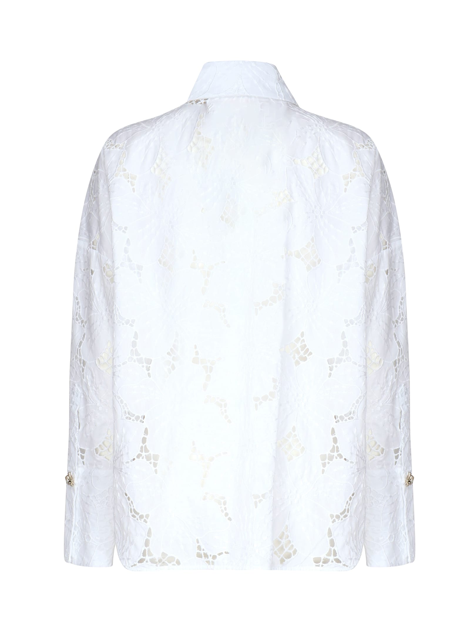Shop Genny Shirt With Orchid Embroidery In White