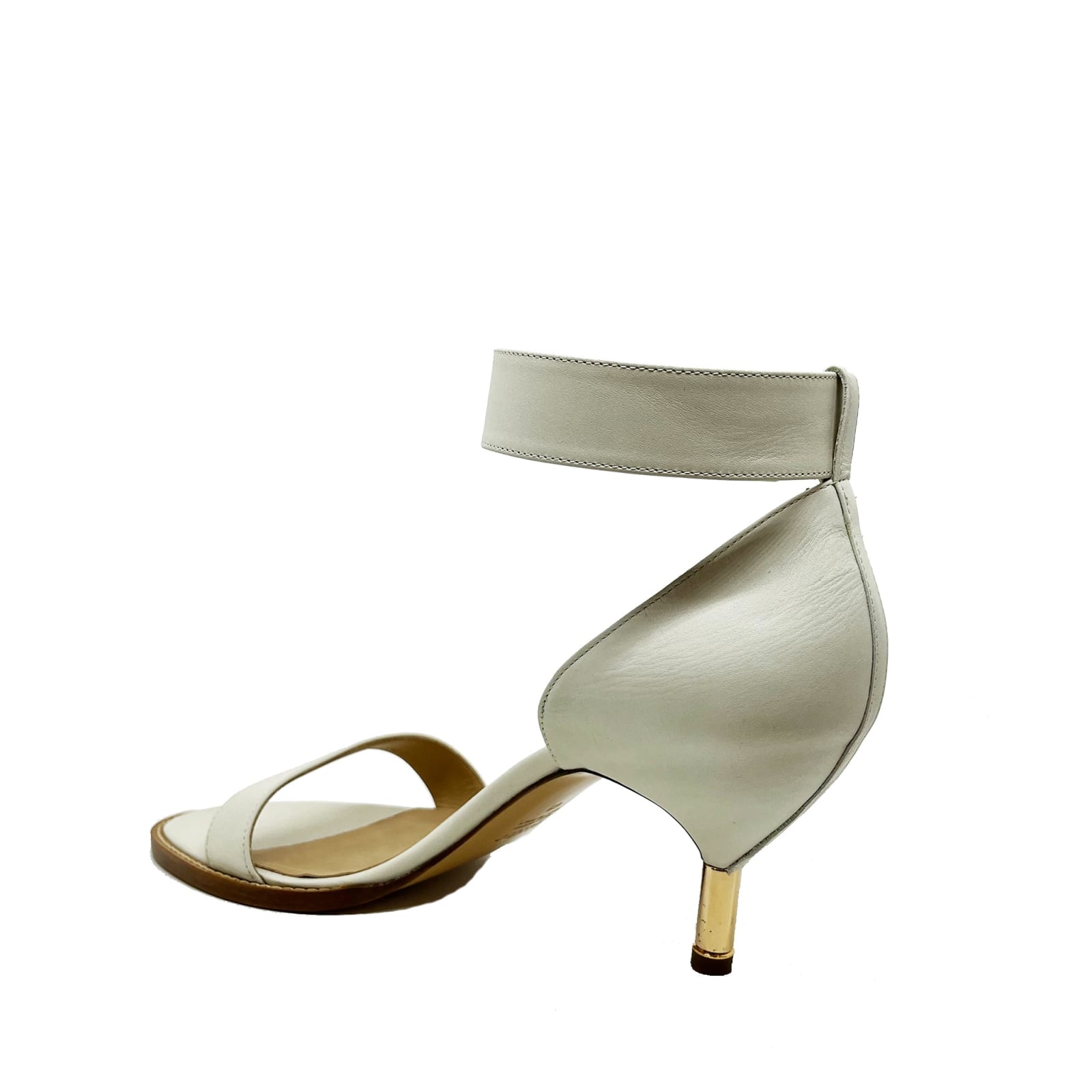 Shop Gabriela Hearst Nomia Heeled Leather Sandals In White