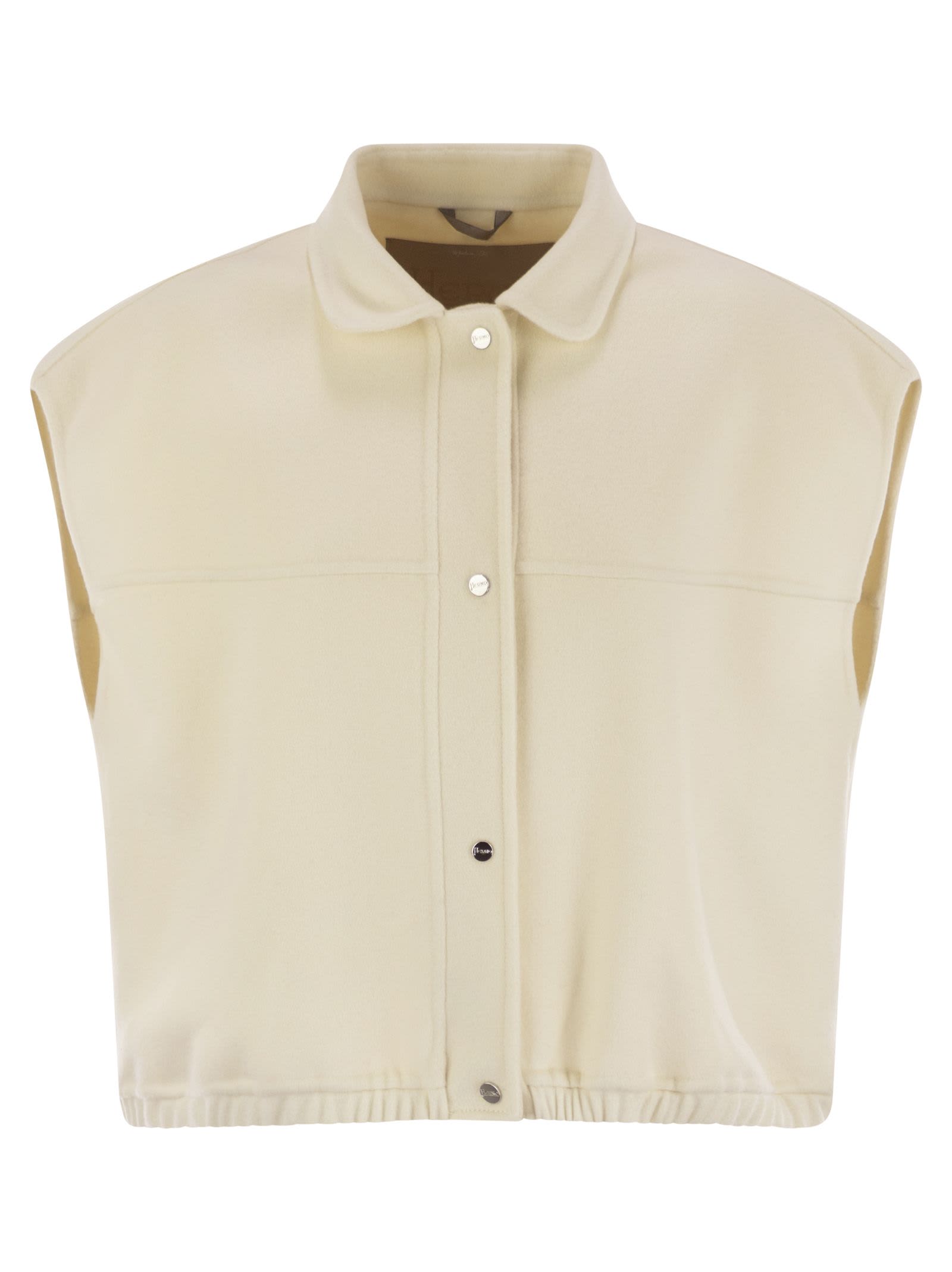 Herno Double Wool Waistcoat In Brown