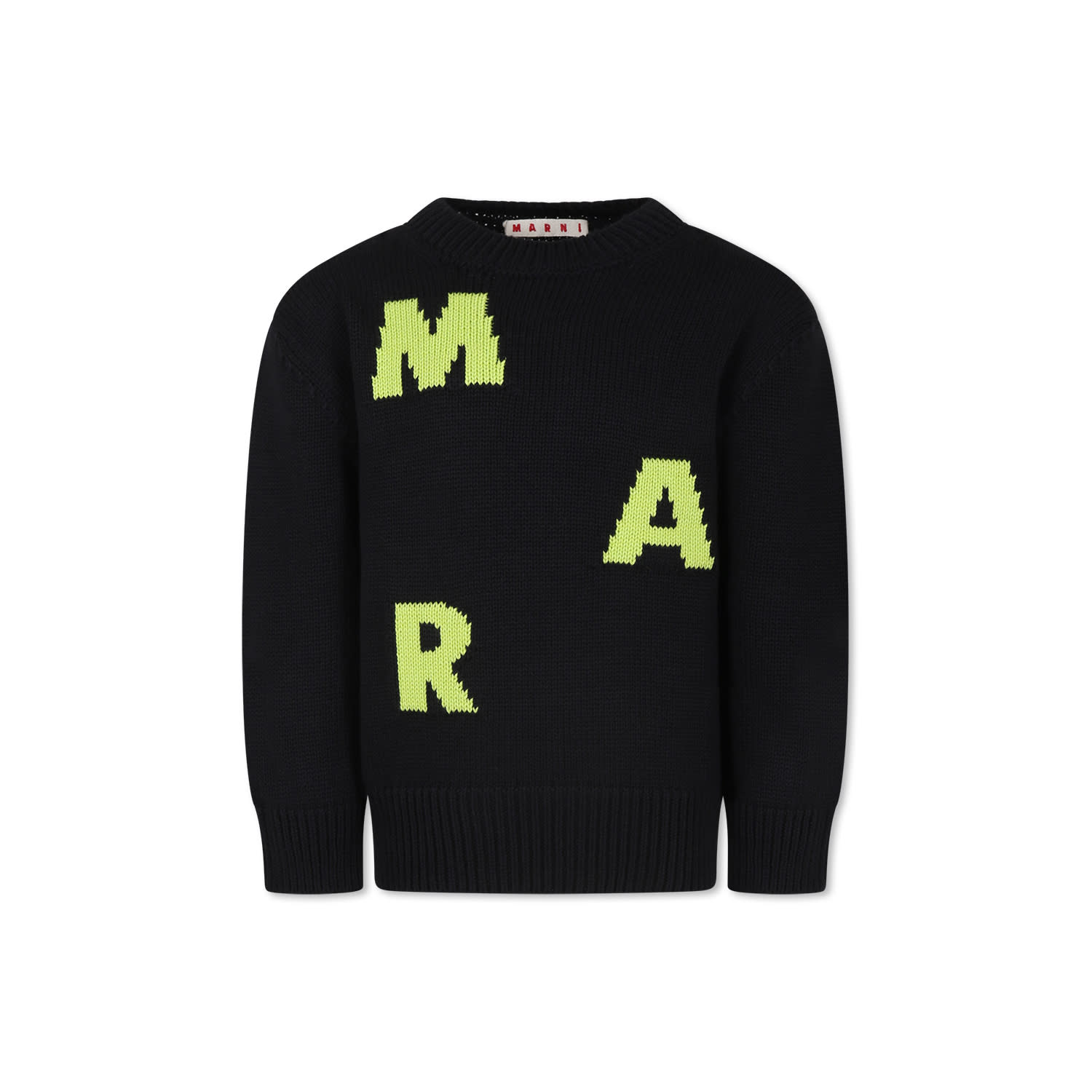 Marni Back Sweater For Kids With Logo In Black