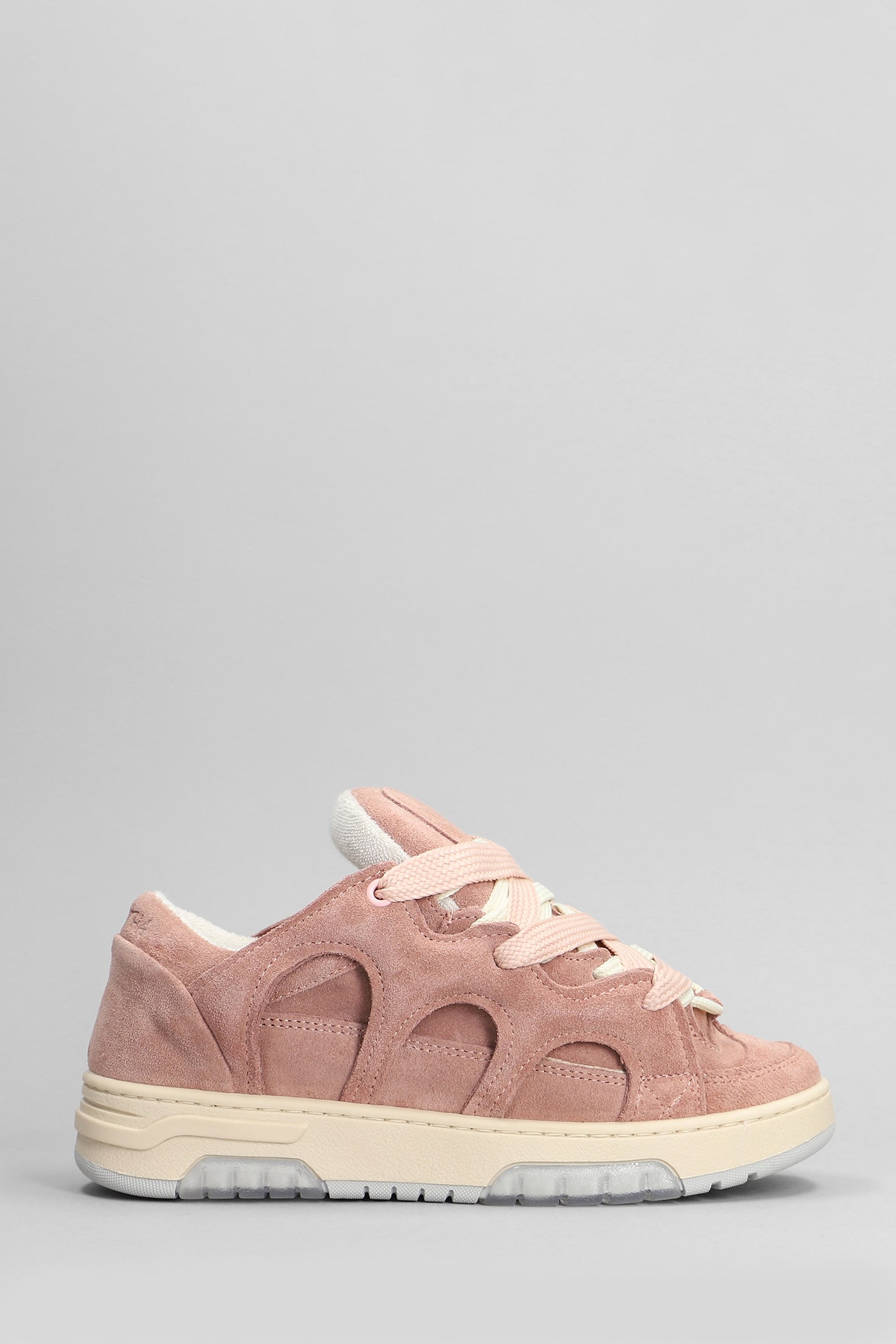 Paura Santha 1 Trainers In Rose-pink Suede