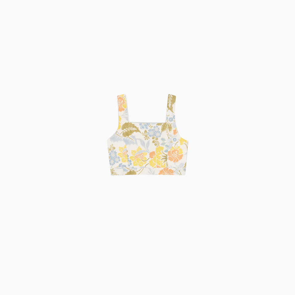 THE NEW SOCIETY GIANNI TOP IN FLORAL PRINT LINEN