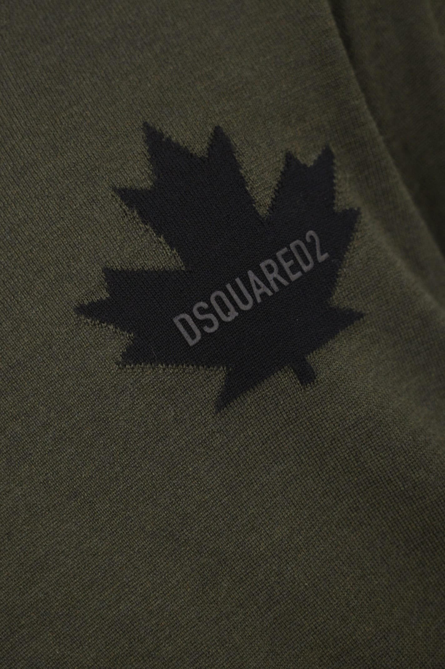 Shop Dsquared2 D2 Leaf Pullover In Wool In Military Green