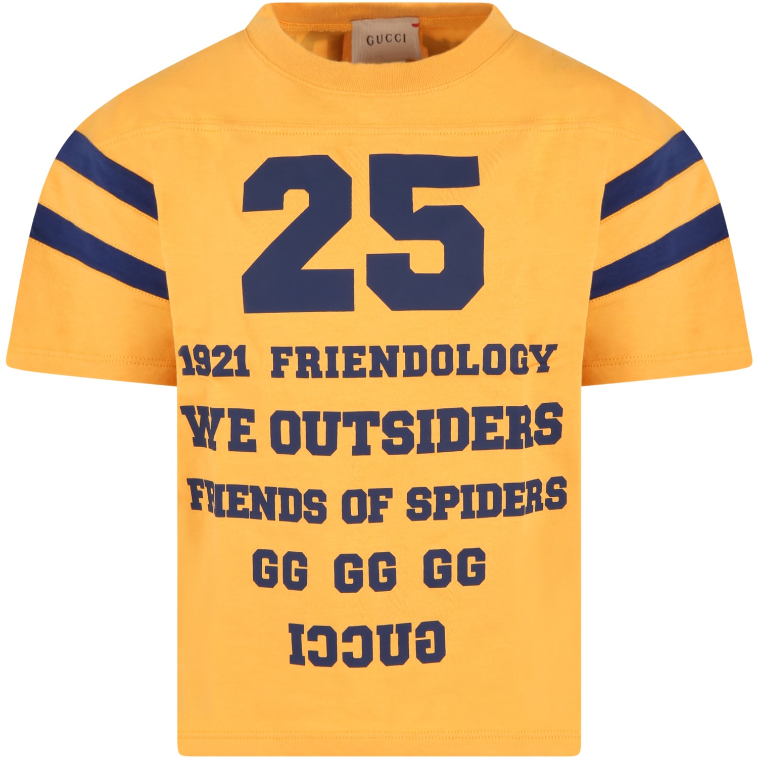 Gucci Yellow T-shirt For Kids With Friendology Writing And Logo