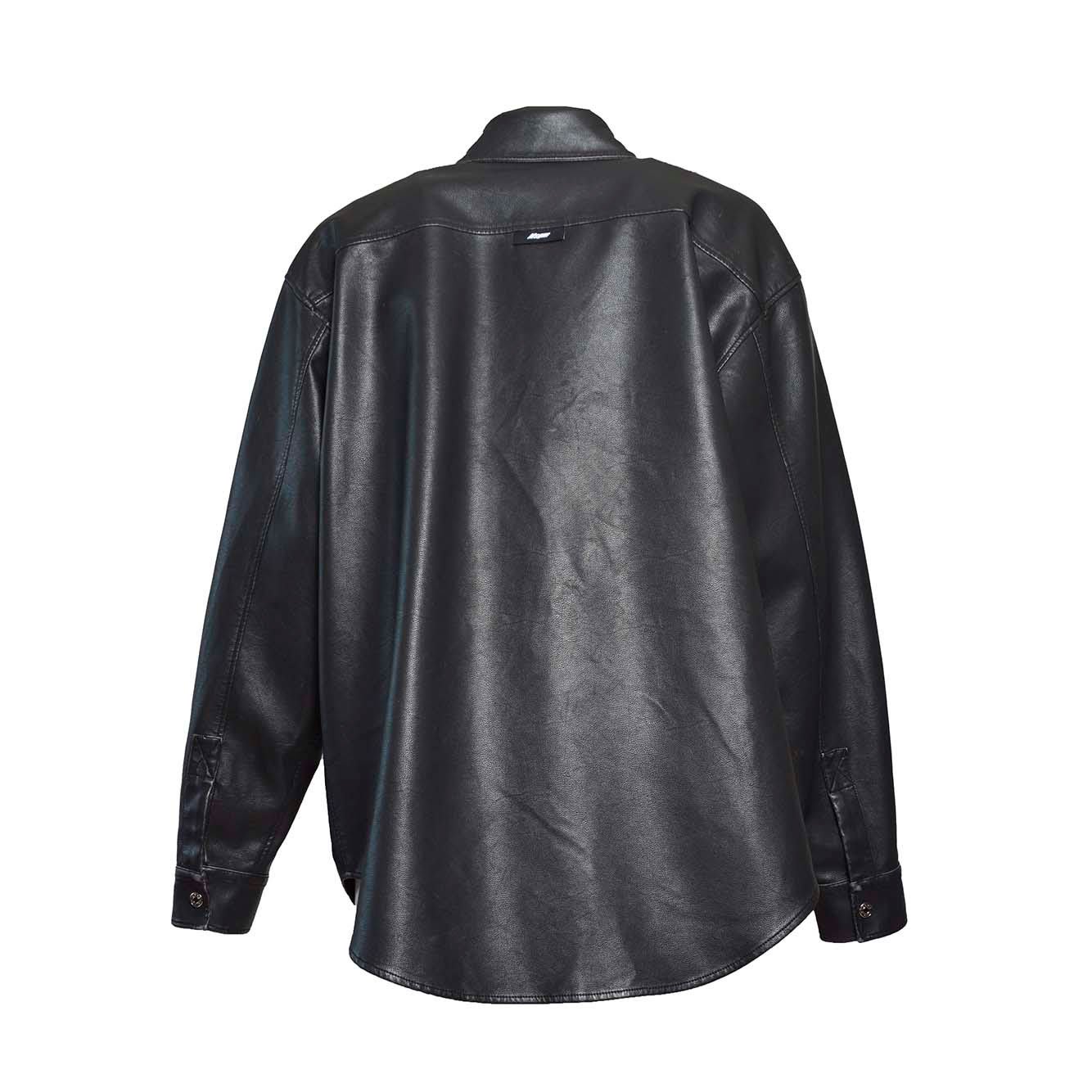 Shop Msgm Long Sleeved Press-stud Shirt In Nero