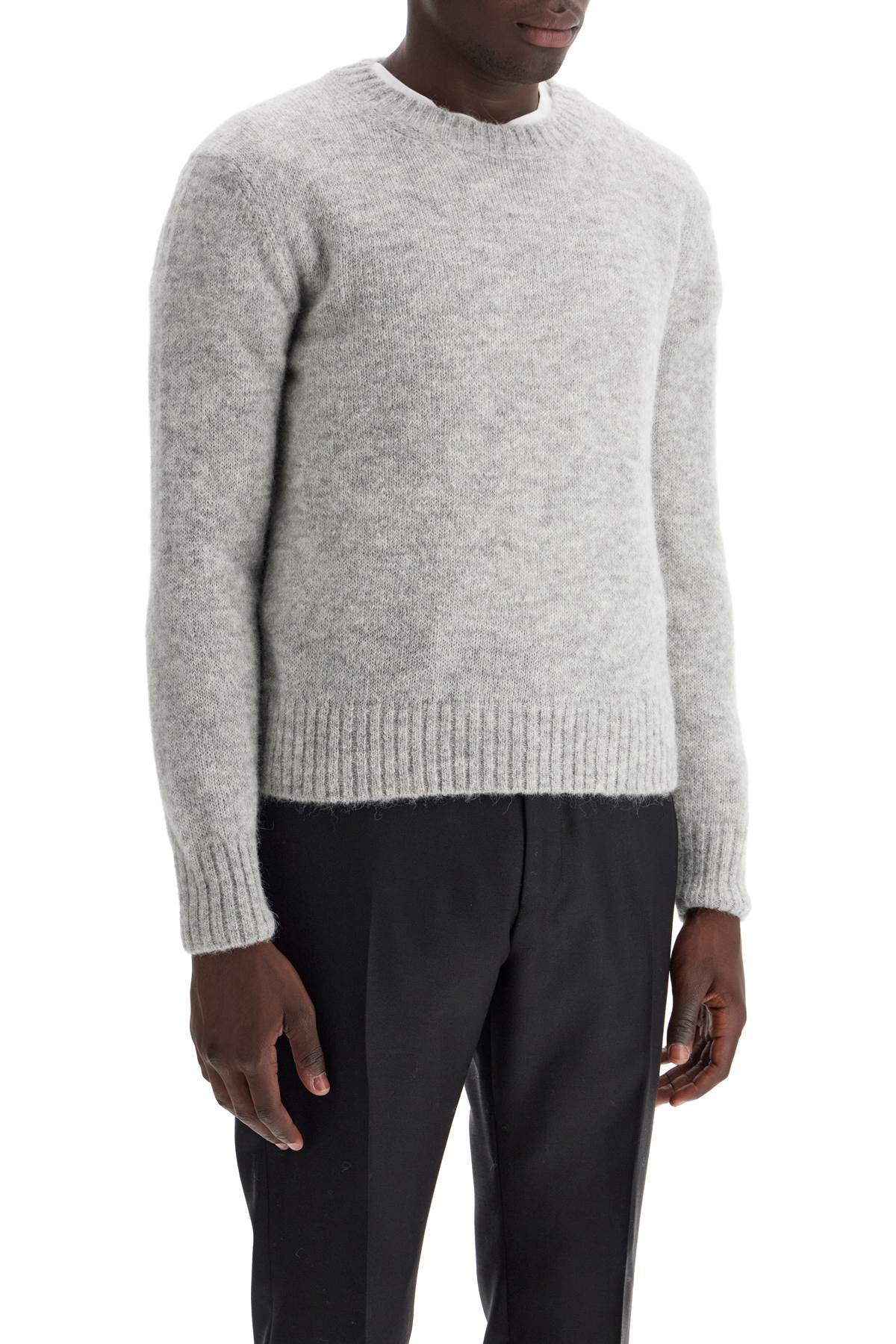 Shop Tom Ford Alpaca Crewneck Pul In Light Grey