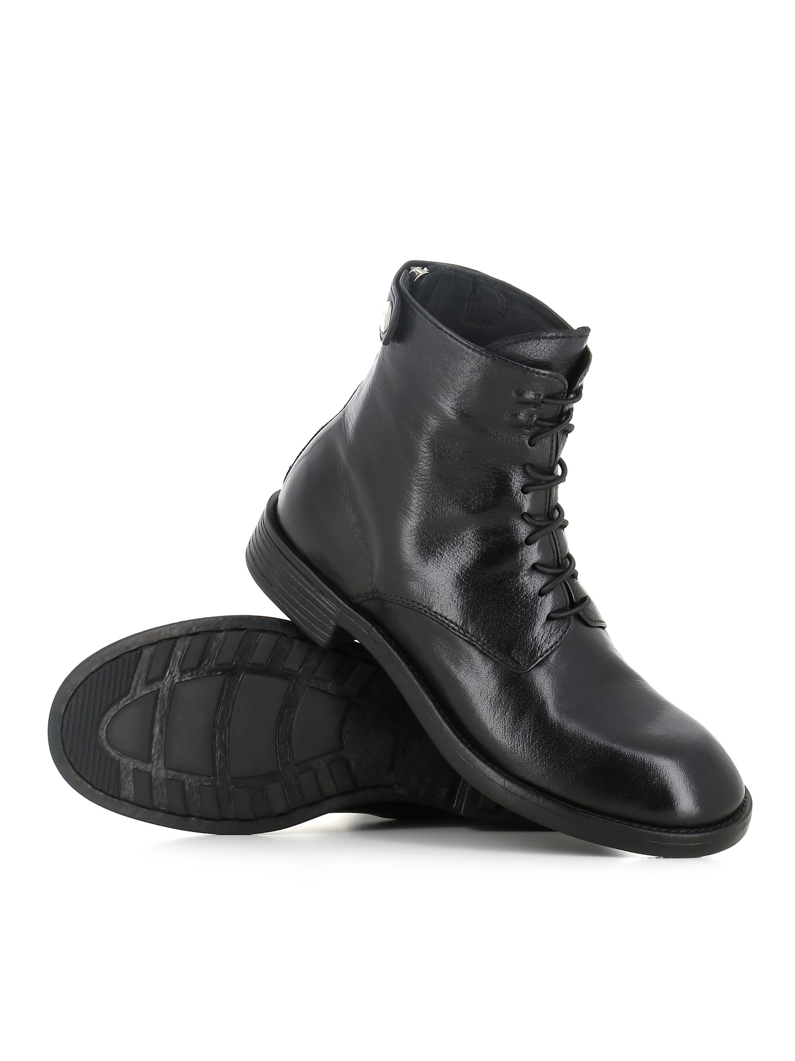 Officine Creative Lace-up Zip-detail Boots In Black