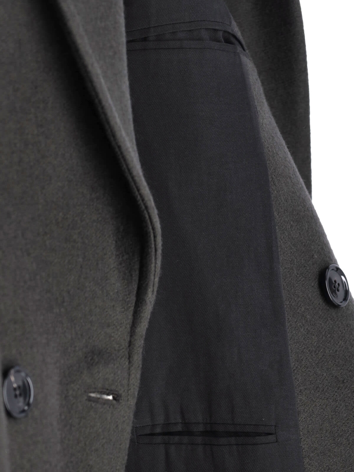 Ami Alexandre Mattiussi Ami Paris Anthracite Grey Double-breasted Wool Coat Men In Black