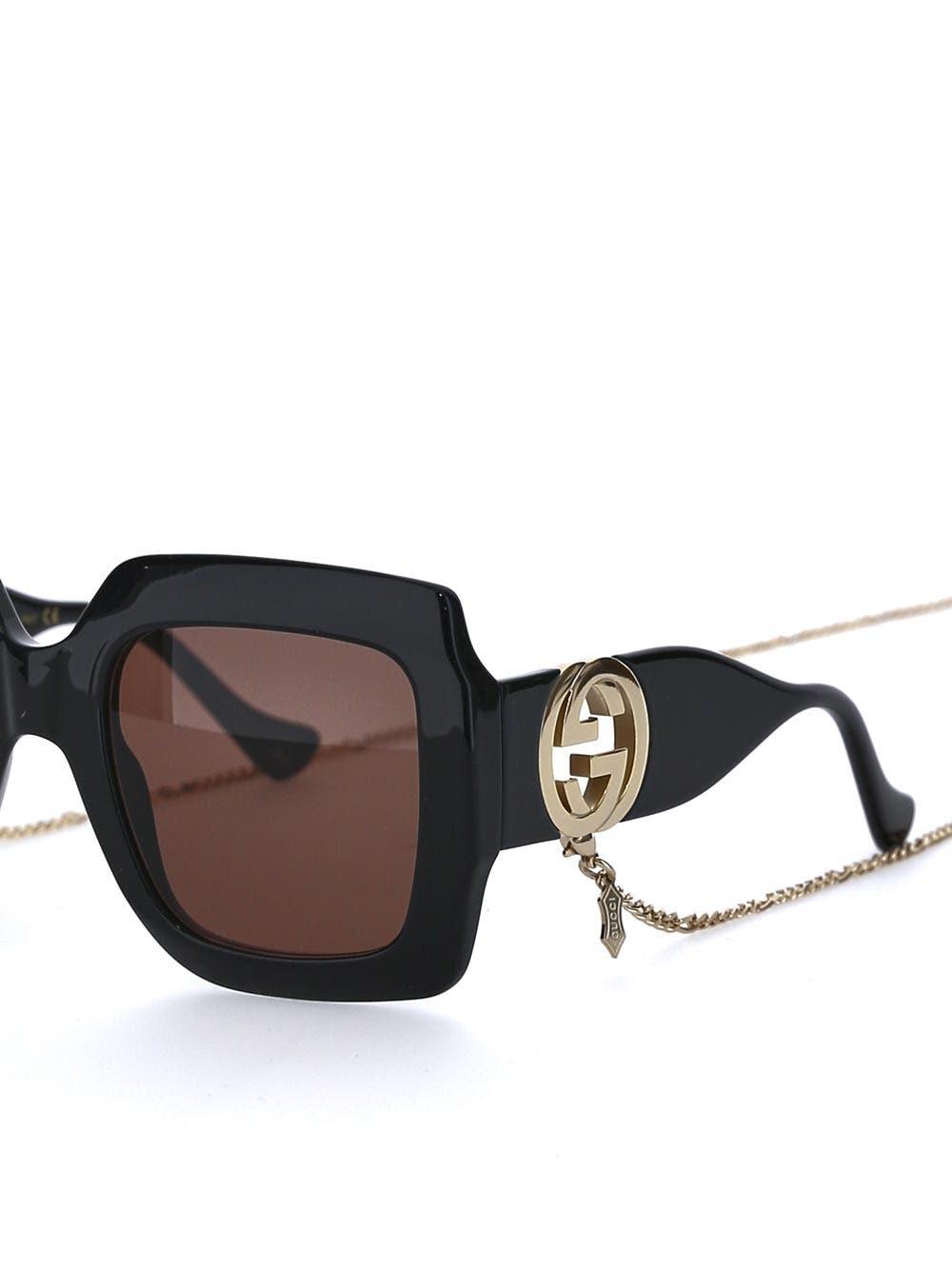 Gucci Women Rectangular Sunglasses In Black