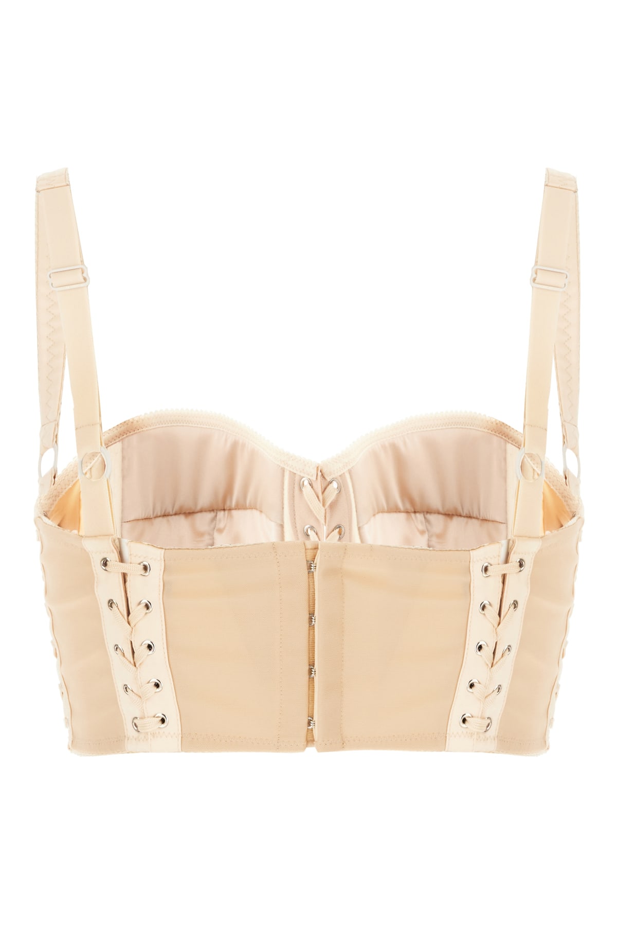 Dolce & Gabbana Stretch Polyester Blend Top With Underwire Cups In Neutral