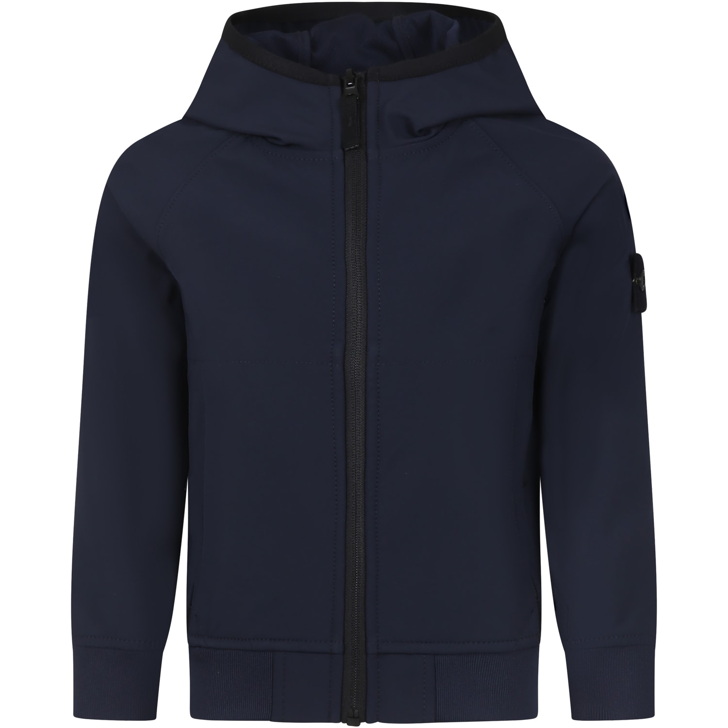 Stone Island Kids' Blue Jacket For Boy With Compass In Blu Navy